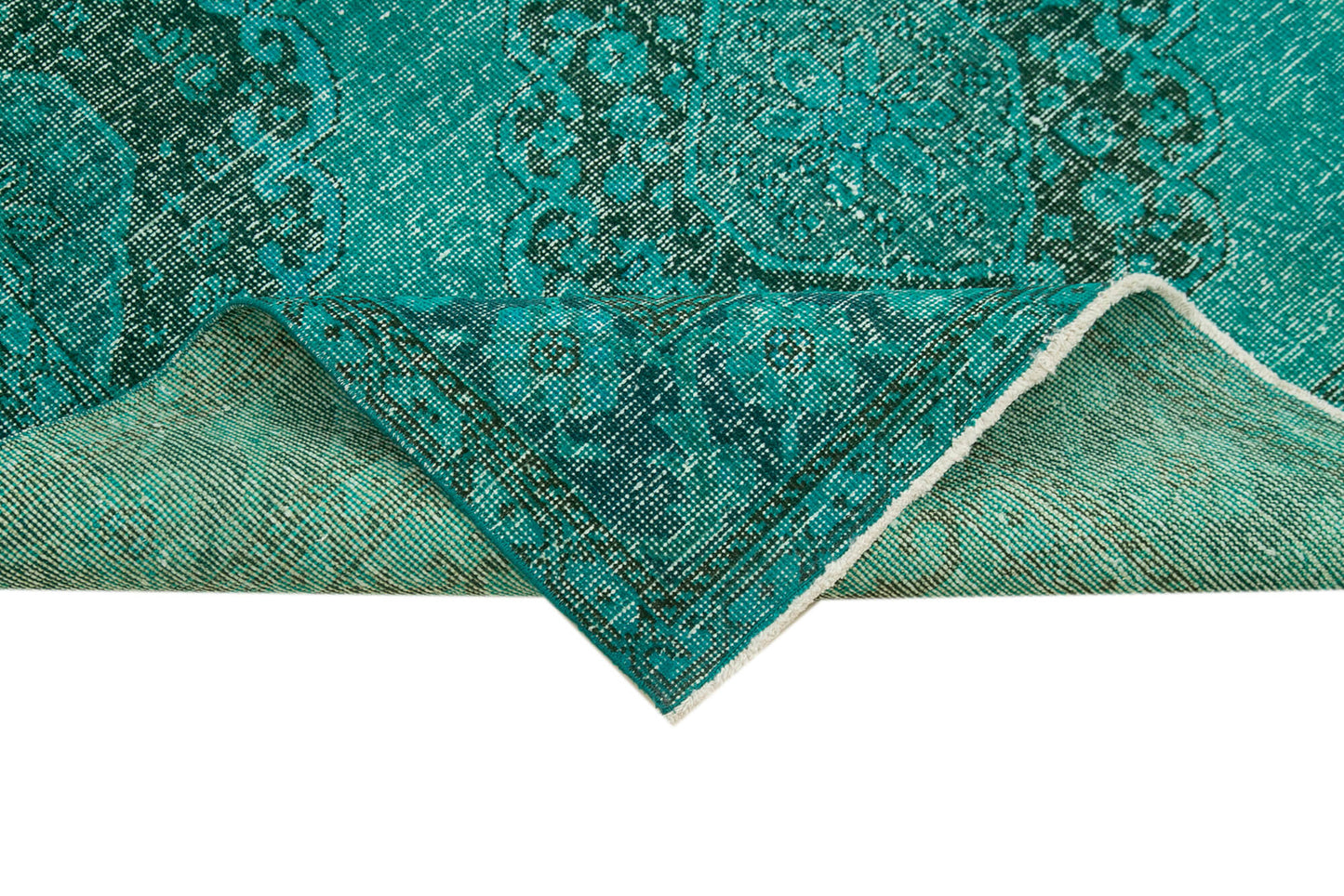 5x13 Turquoise Turkish Over Dyed Runner Rug - 24225