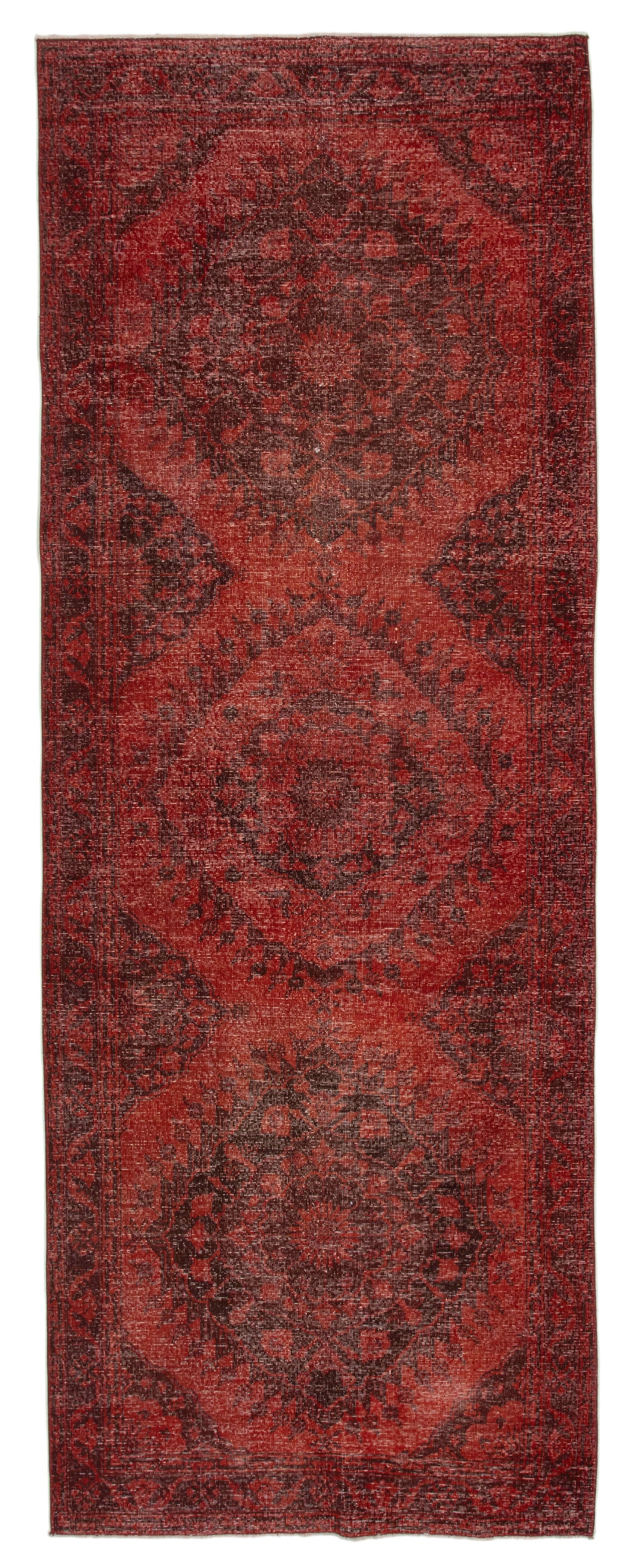5x13 Red Turkish Over Dyed Runner Rug - 24227