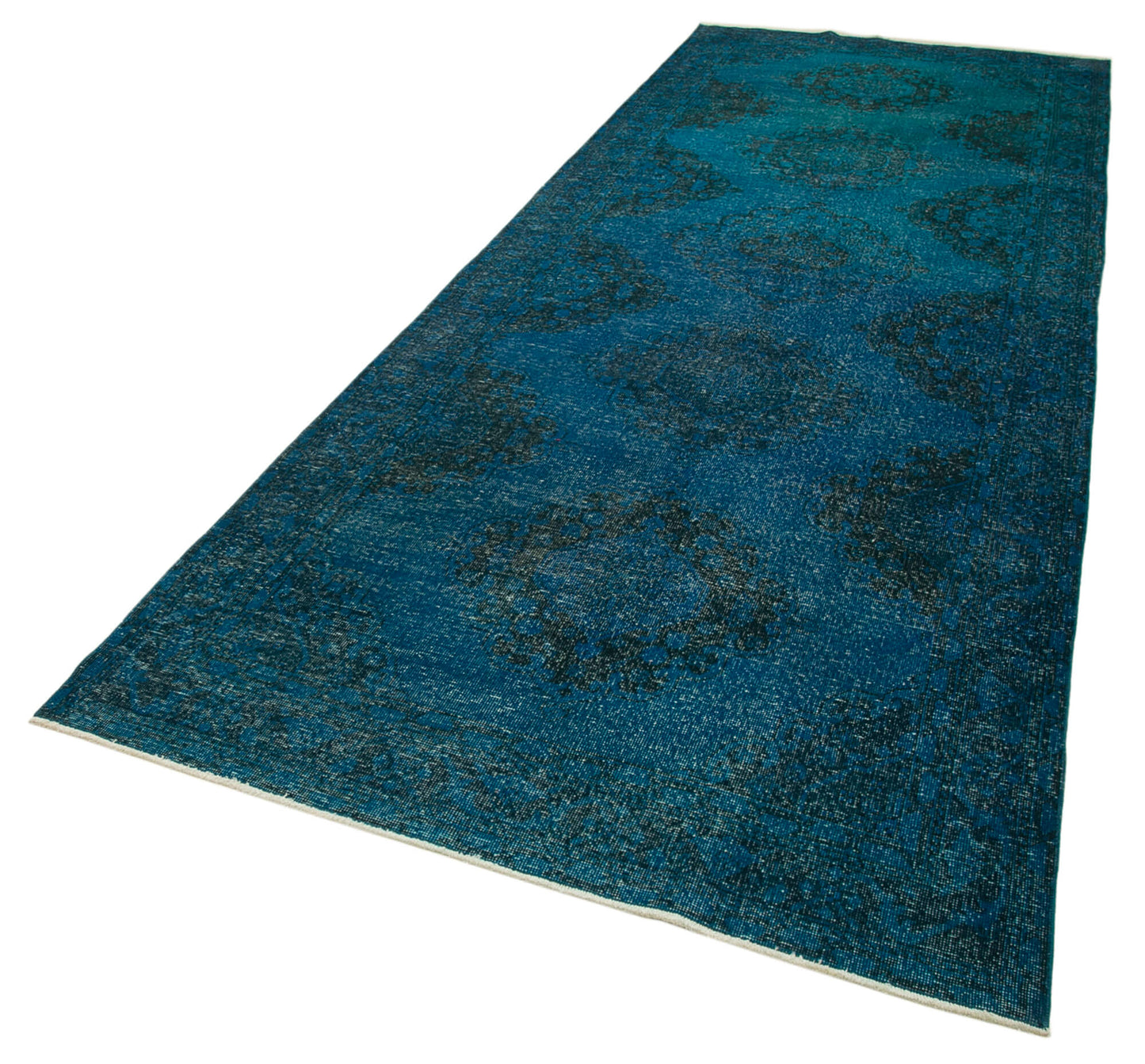 5x13 Turquoise Turkish Over Dyed Runner Rug - 24236