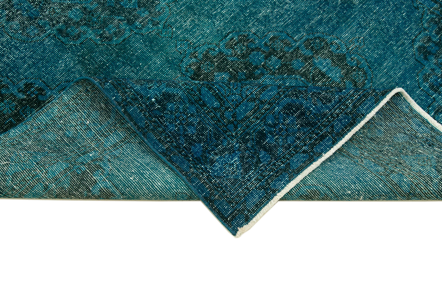 5x13 Turquoise Turkish Over Dyed Runner Rug - 24236