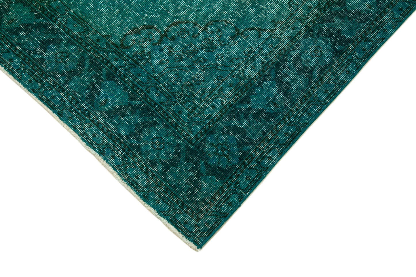 5x13 Turquoise Turkish Over Dyed Runner Rug - 24237