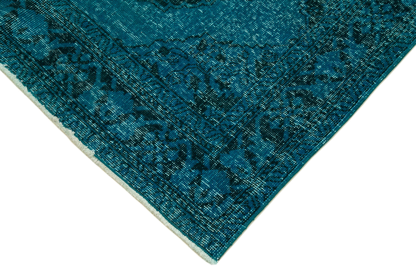4x13 Turquoise Turkish Over Dyed Runner Rug - 24245
