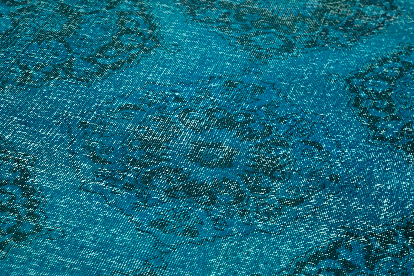 4x13 Turquoise Turkish Over Dyed Runner Rug - 24245