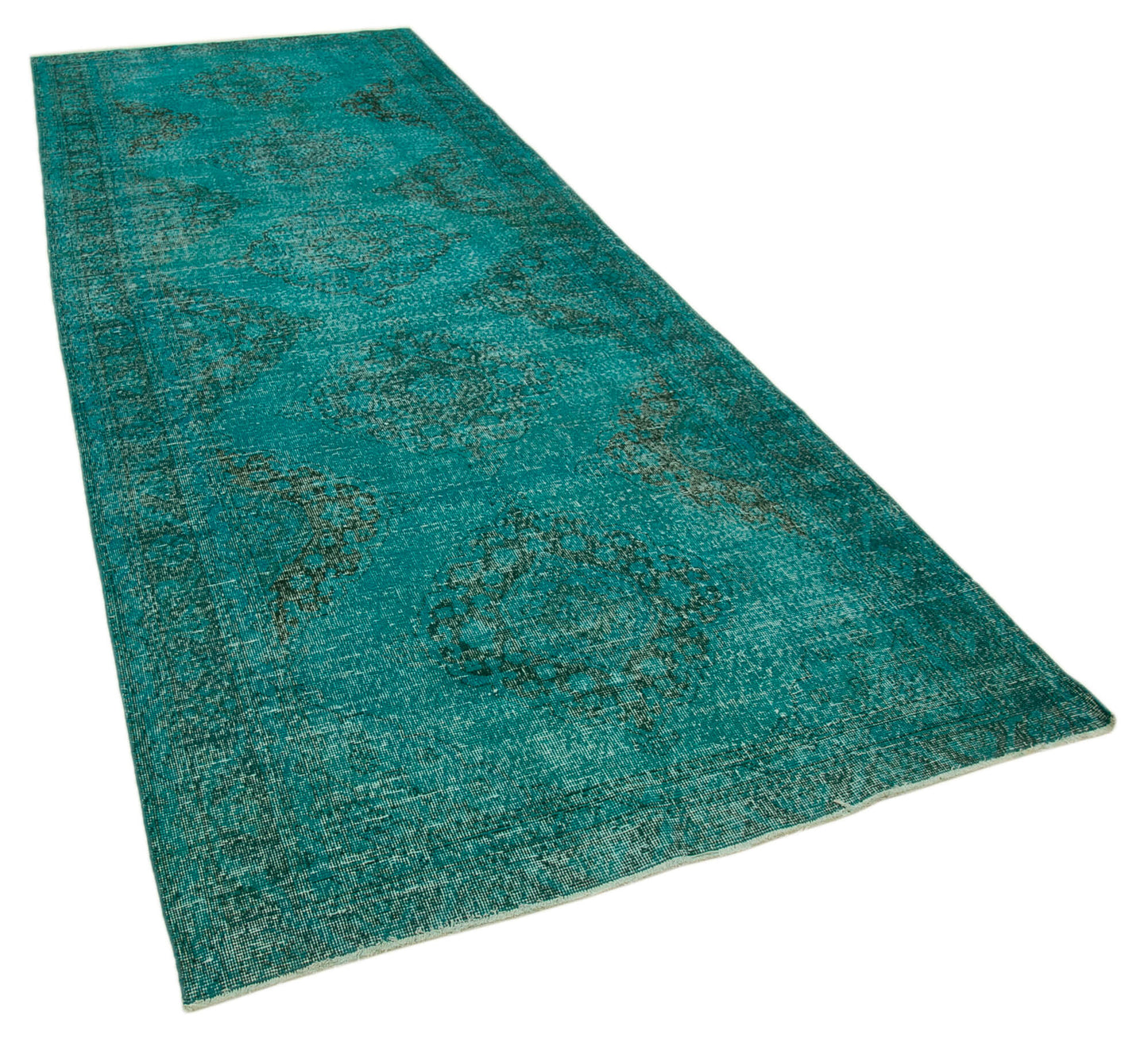 5x13 Turquoise Turkish Over Dyed Runner Rug - 24246