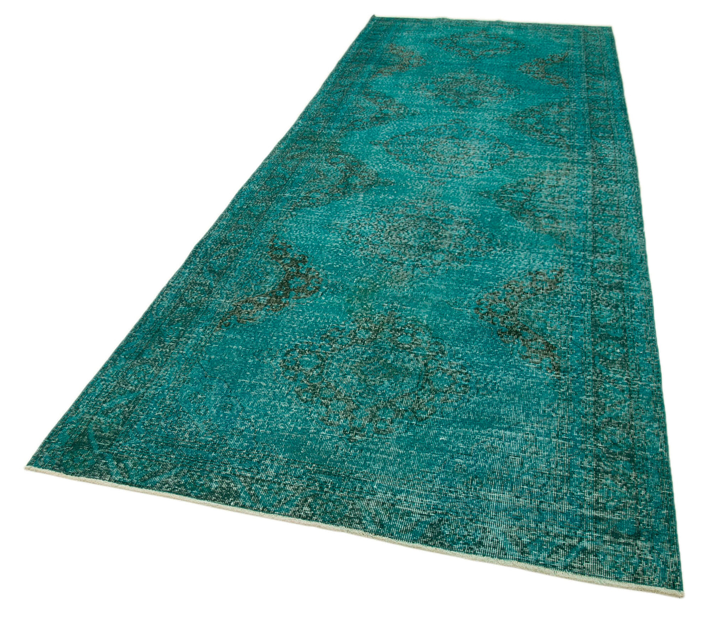 5x13 Turquoise Turkish Over Dyed Runner Rug - 24246
