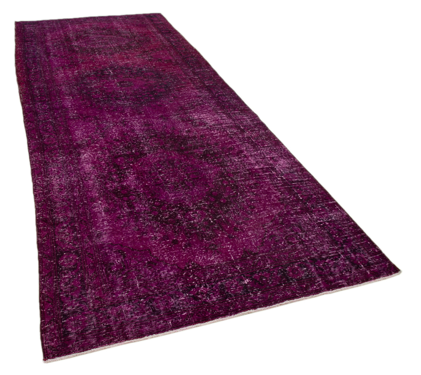 5x13 Fuchsia Turkish Over Dyed Runner Rug - 24248