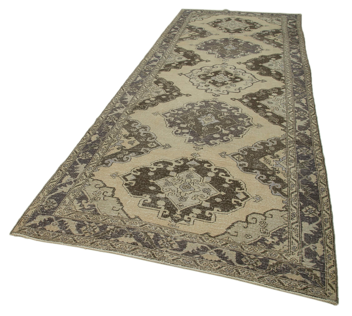5x13 Beige Turkish Vintage Runner Rug - 24249