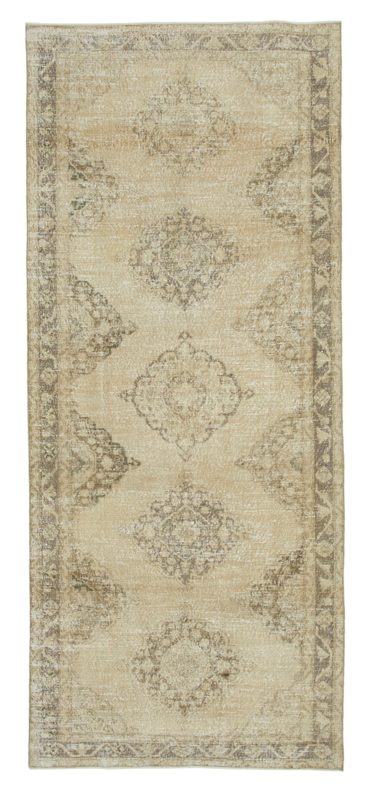 5x11 Beige Turkish Vintage Runner Rug - 24253
