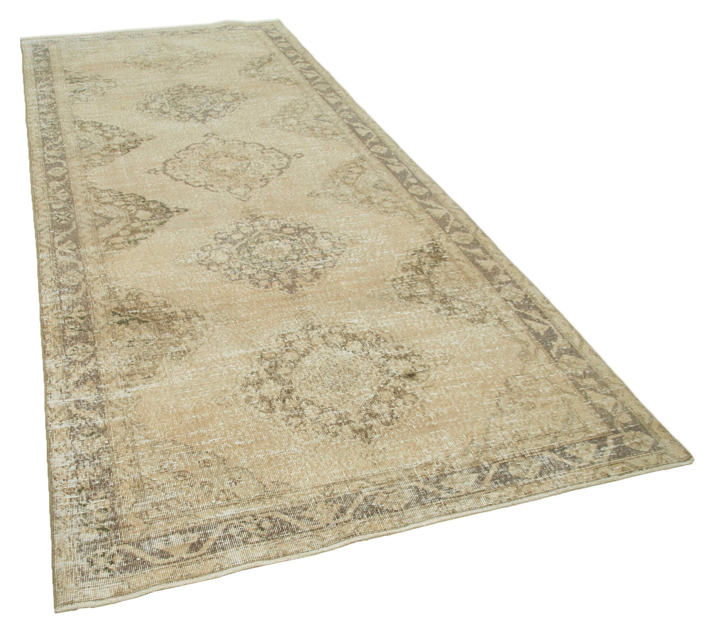 5x11 Beige Turkish Vintage Runner Rug - 24253