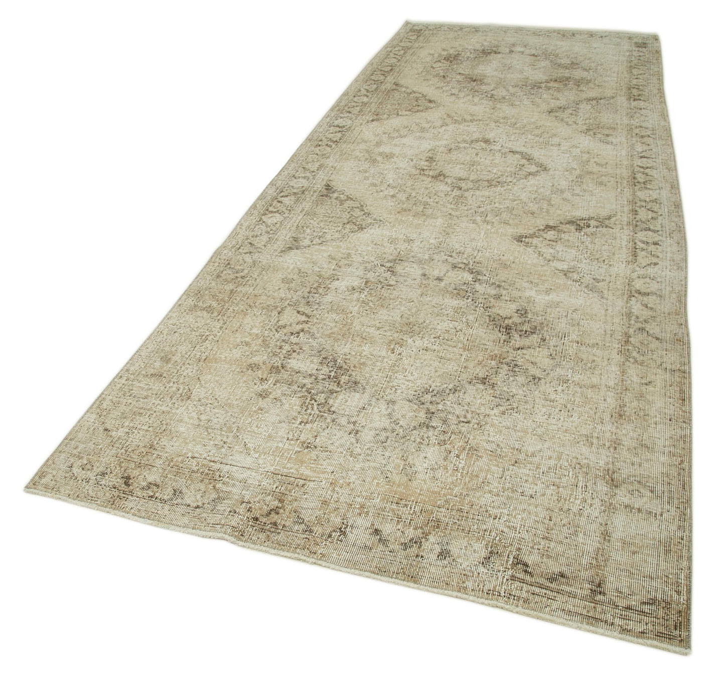 5x13 Beige Turkish Vintage Runner Rug - 24256