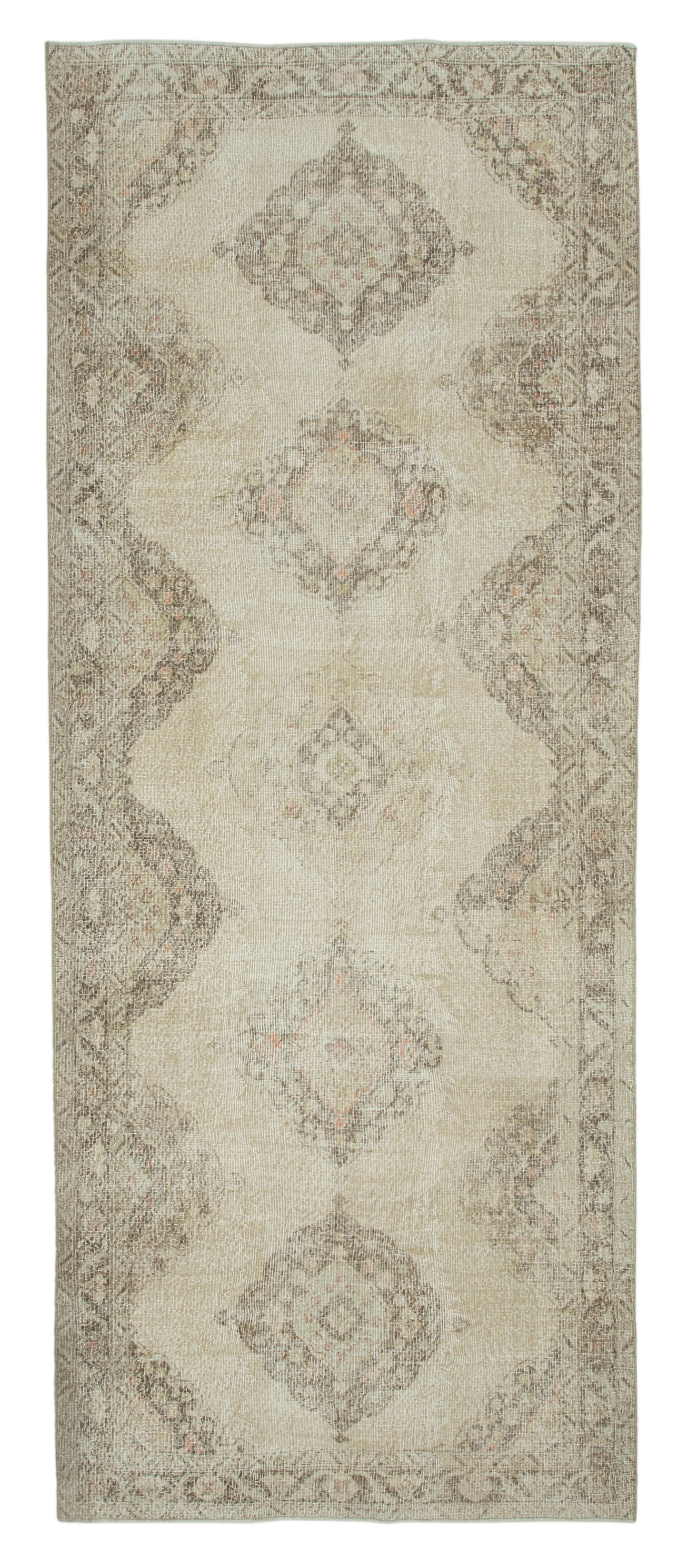 5x13 Beige Turkish Vintage Runner Rug - 24257