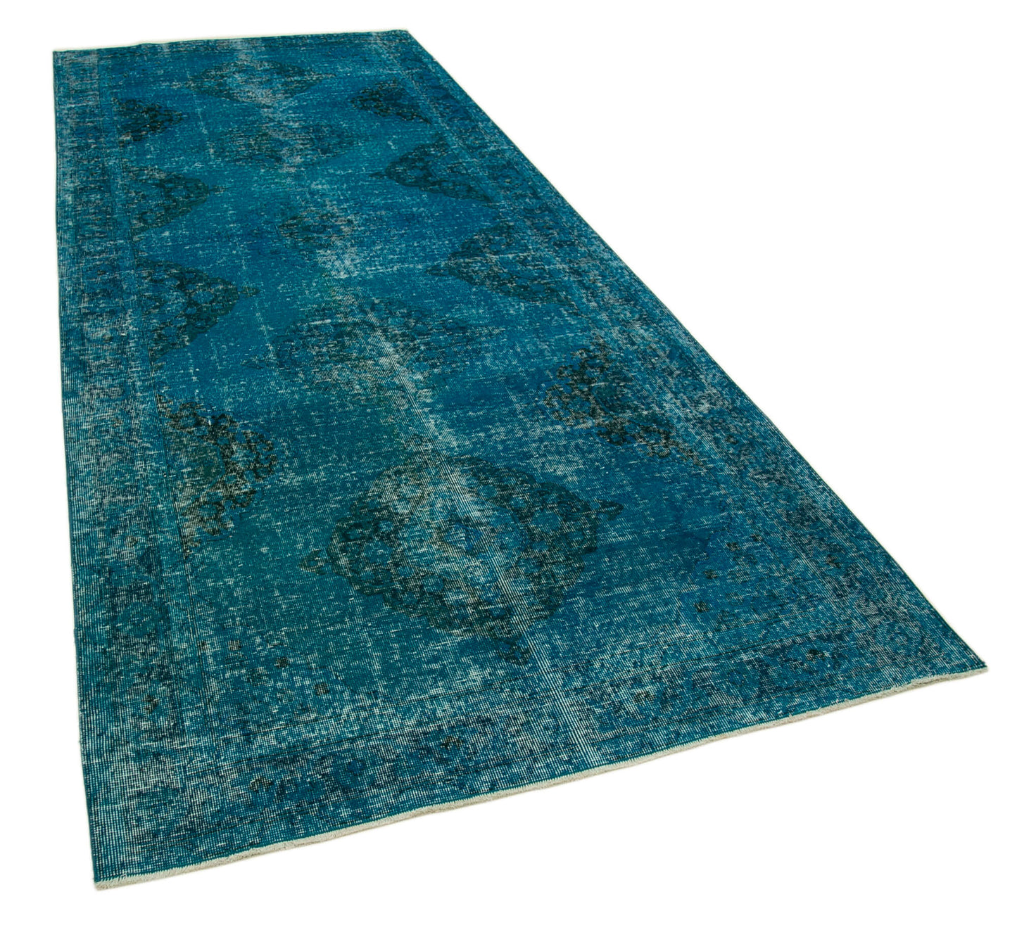 5x12 Turquoise Turkish Over Dyed Runner Rug - 24279