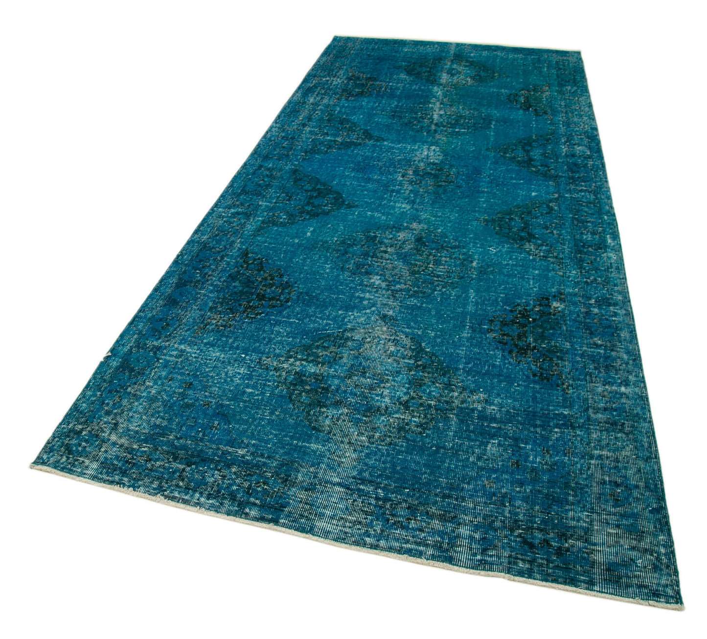 5x12 Turquoise Turkish Over Dyed Runner Rug - 24279