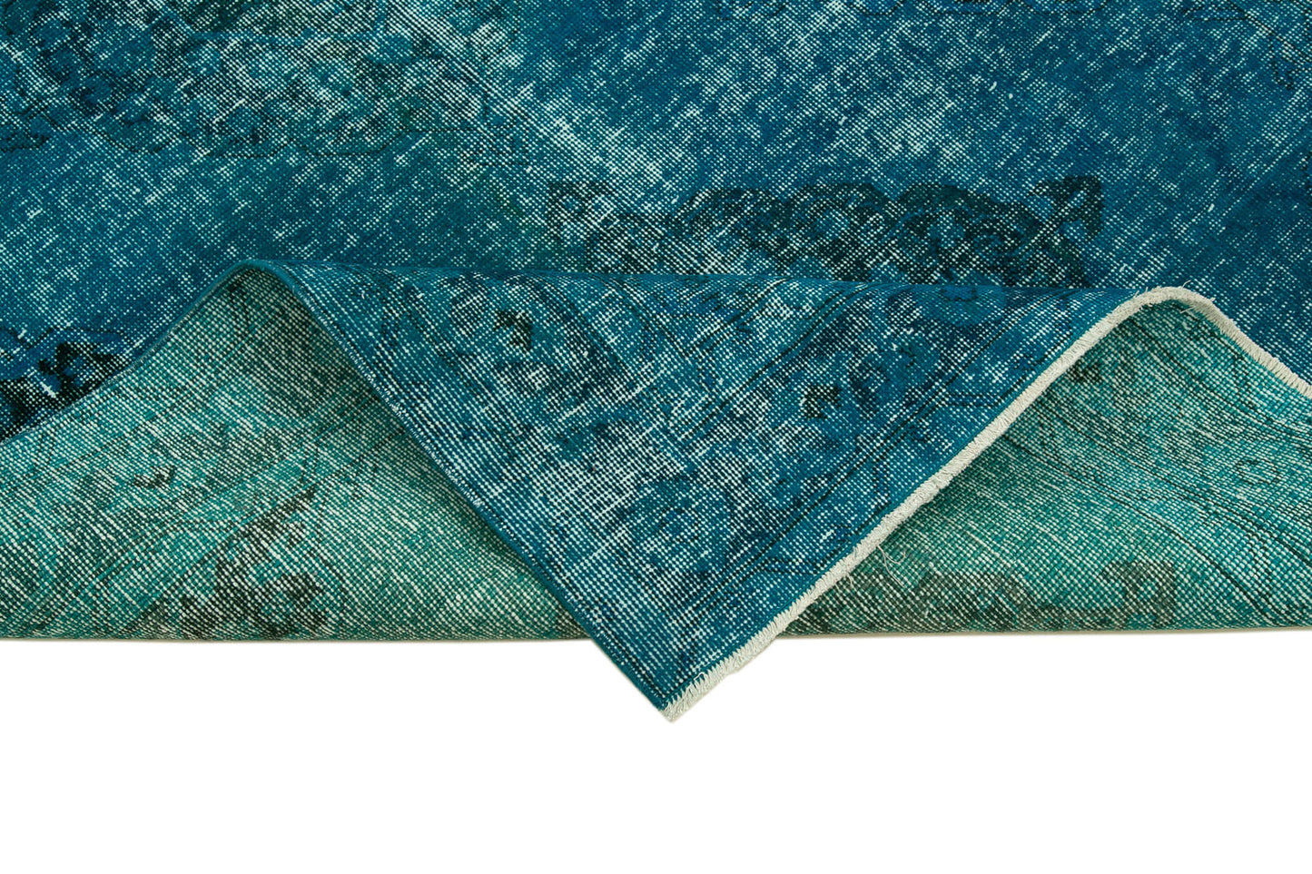 5x12 Turquoise Turkish Over Dyed Runner Rug - 24279