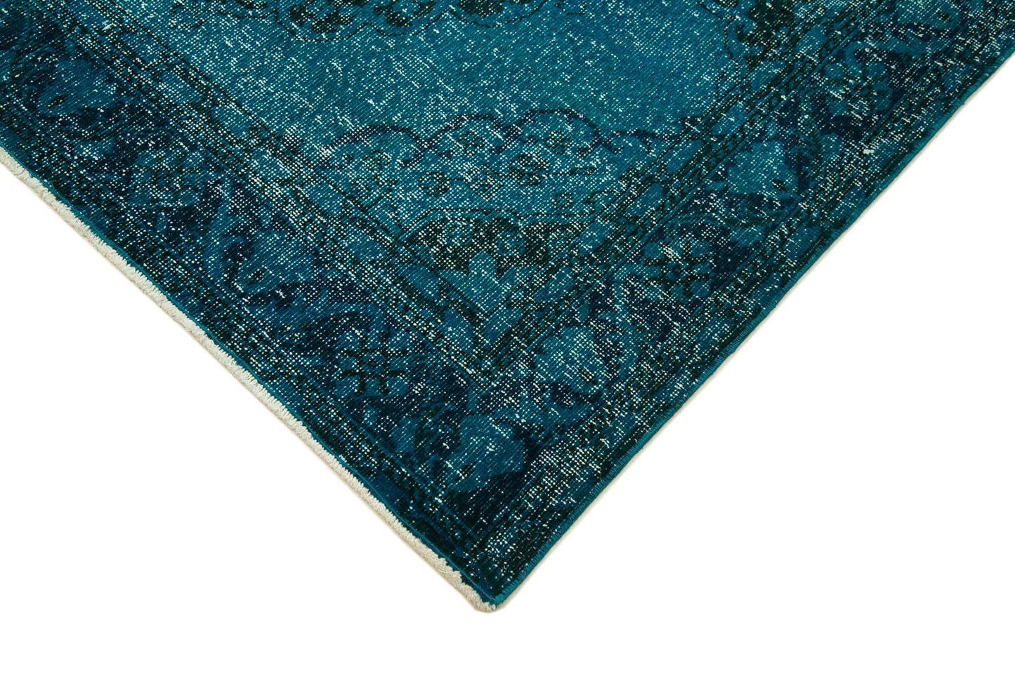 5x13 Turquoise Turkish Over Dyed Runner Rug - 24283