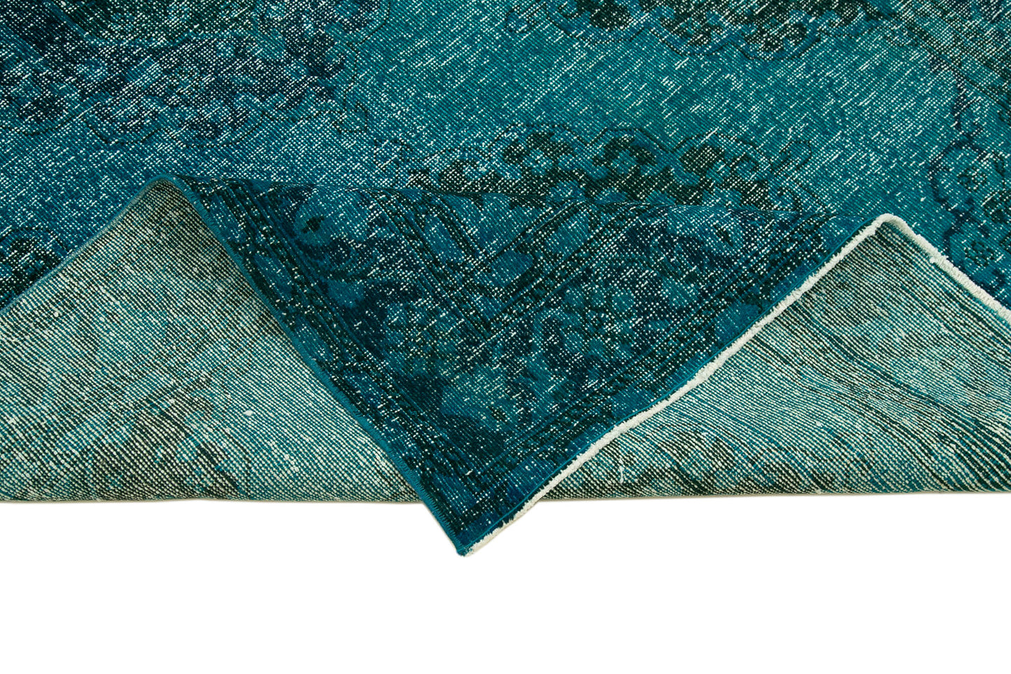 5x13 Turquoise Turkish Over Dyed Runner Rug - 24283