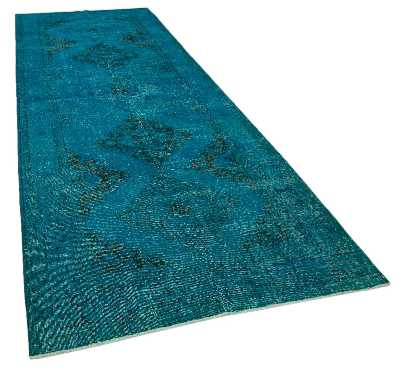 5x13 Turquoise Turkish Over Dyed Runner Rug - 24287