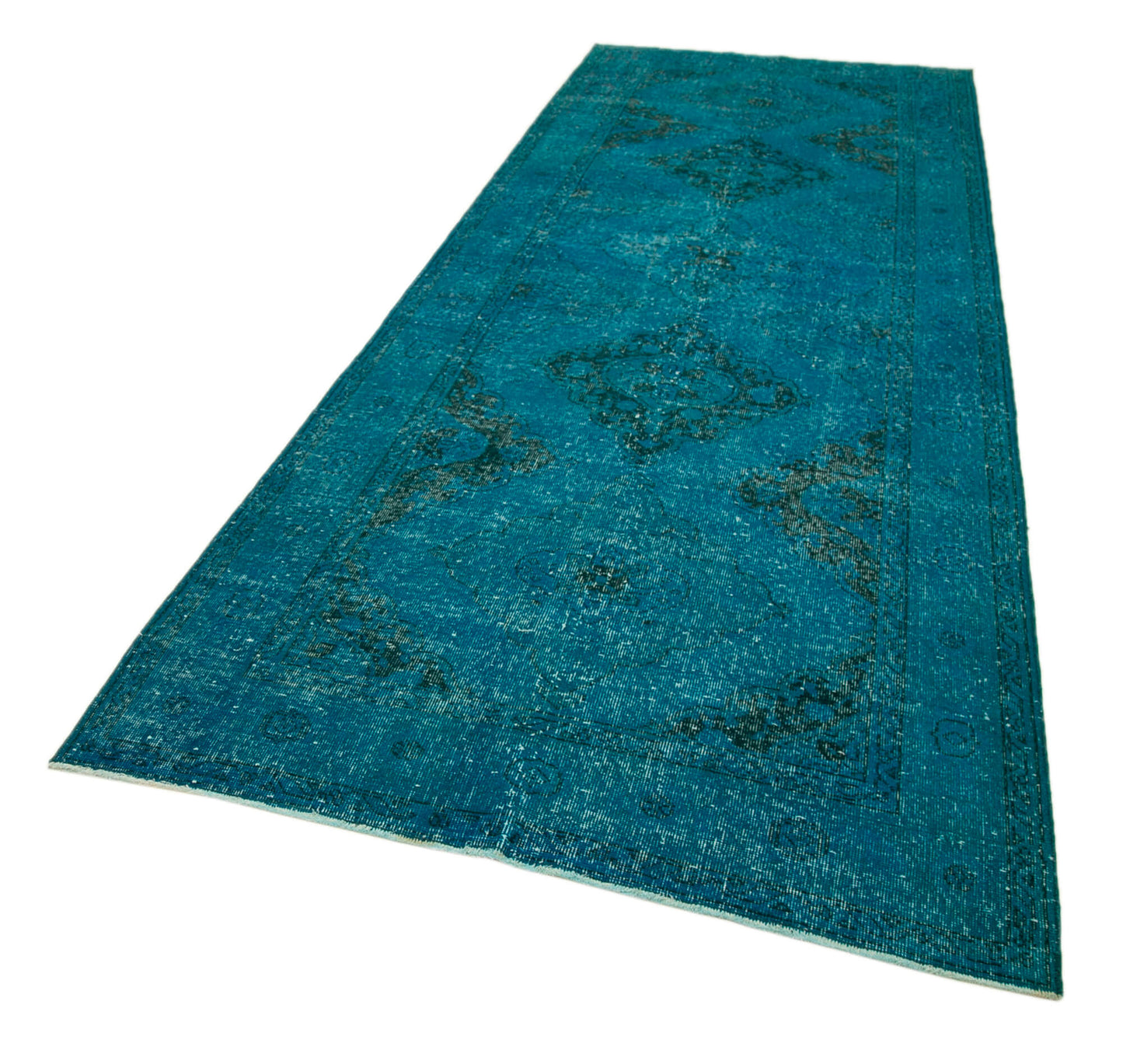 5x13 Turquoise Turkish Over Dyed Runner Rug - 24287