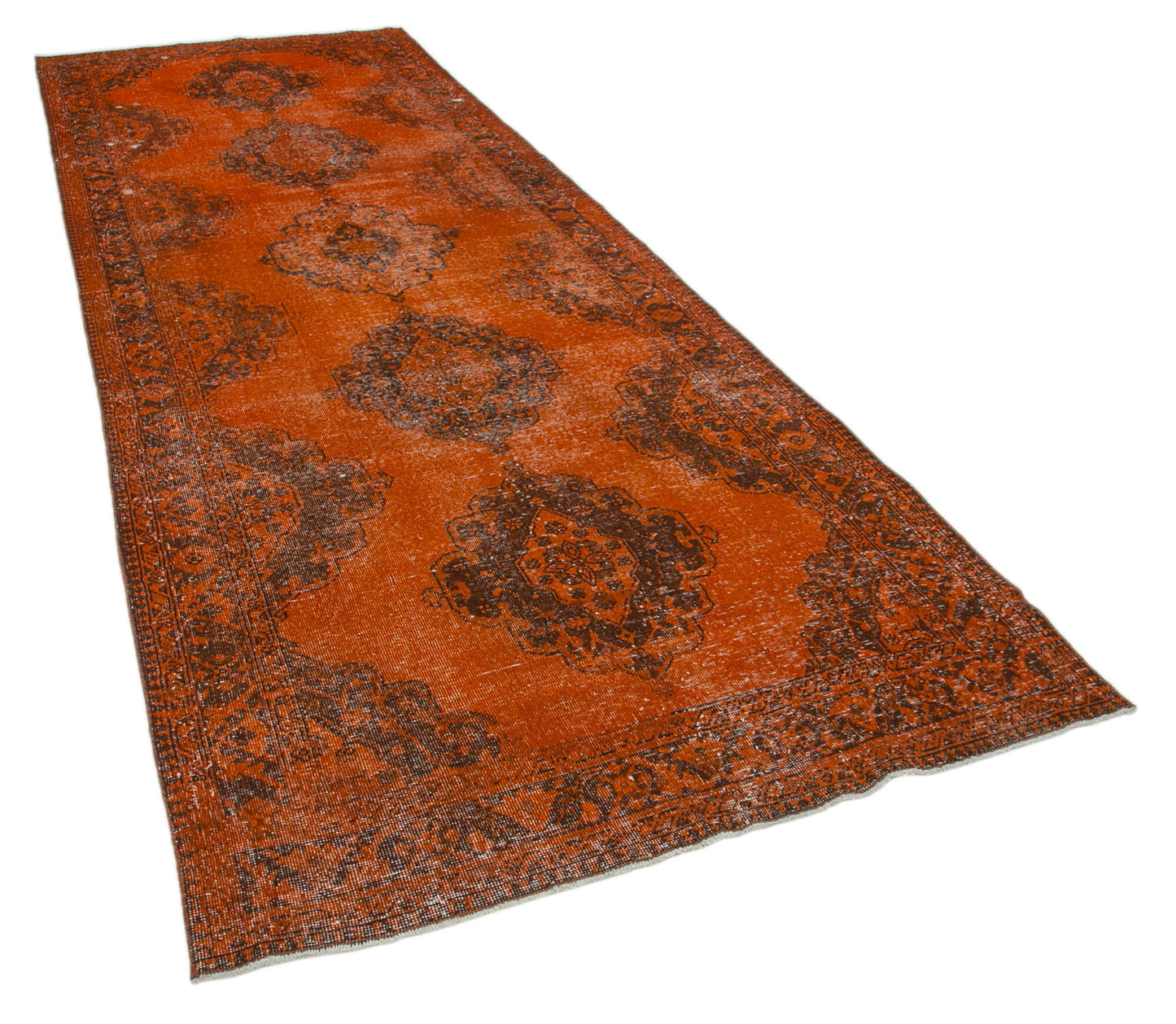 5x13 Orange Turkish Over Dyed Runner Rug - 24292