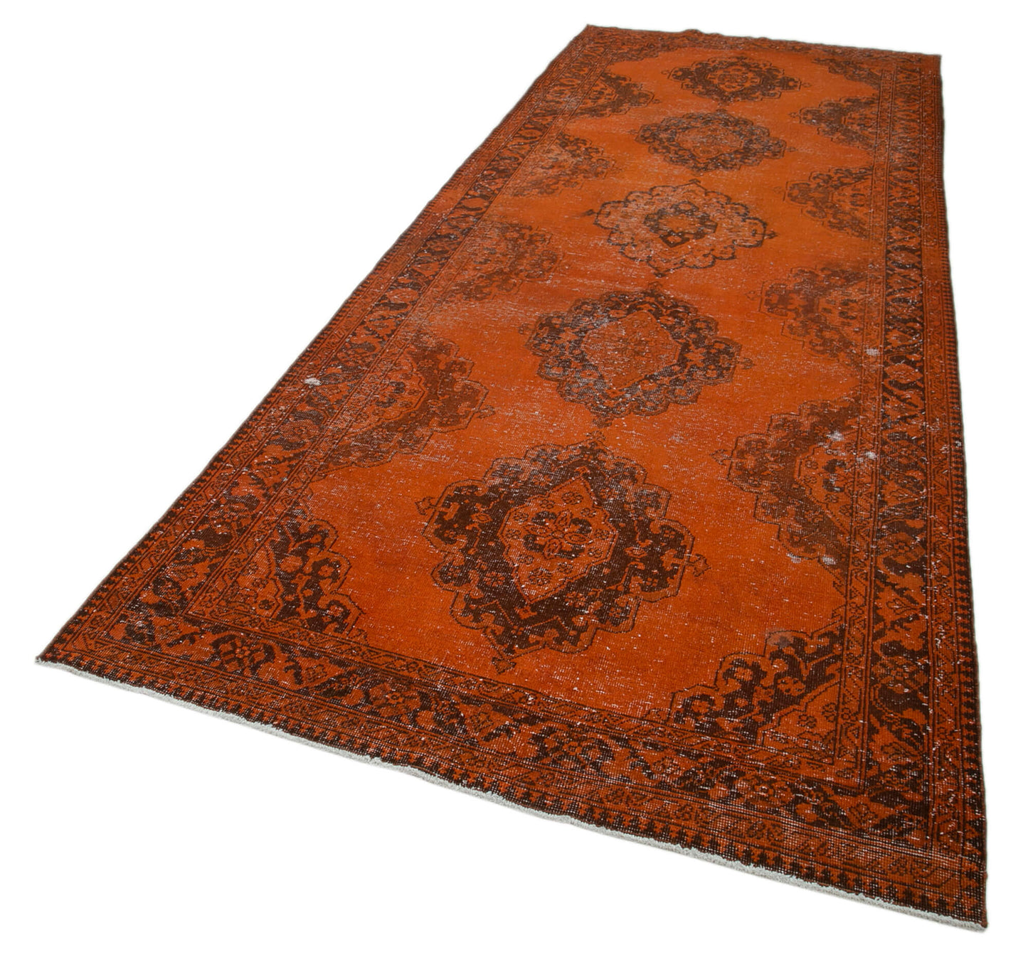 5x13 Orange Turkish Over Dyed Runner Rug - 24292