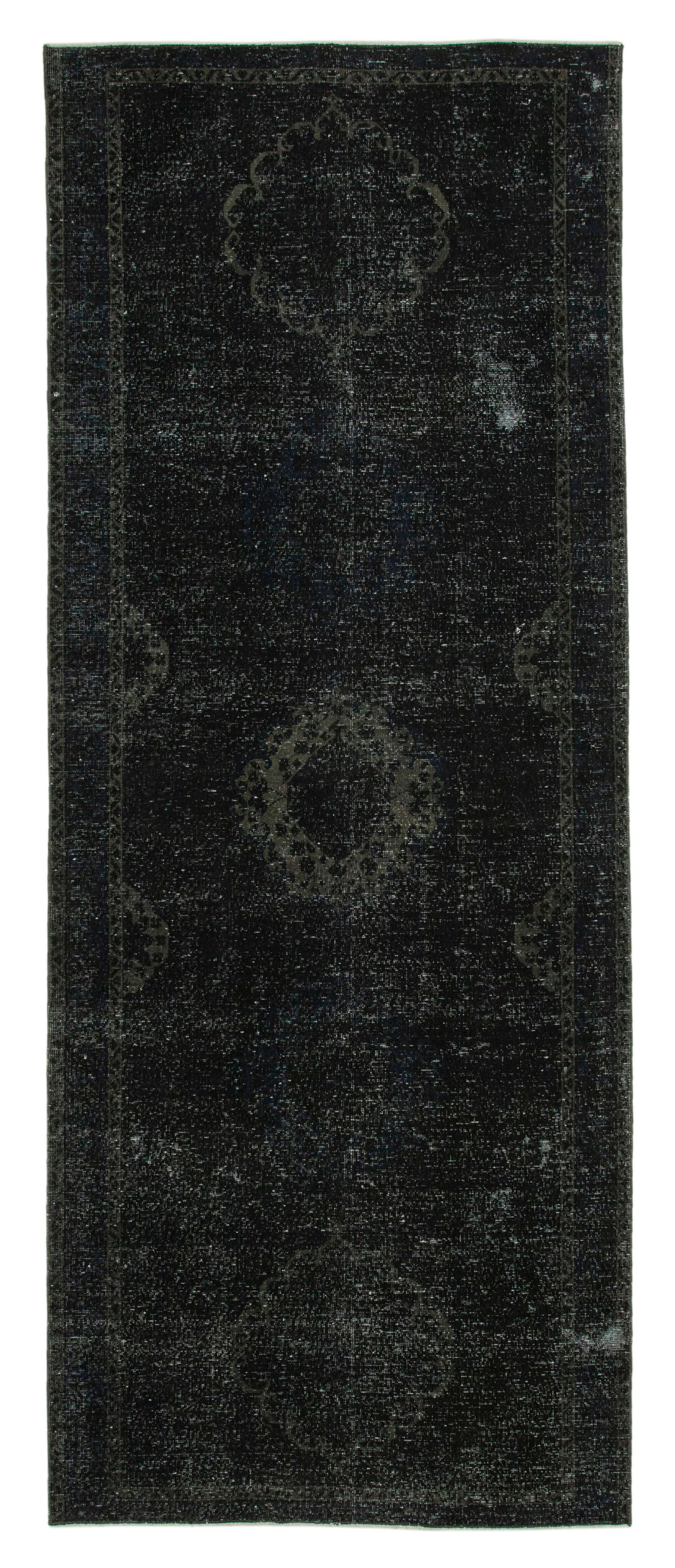 5x12 Black Turkish Over Dyed Runner Rug - 24293