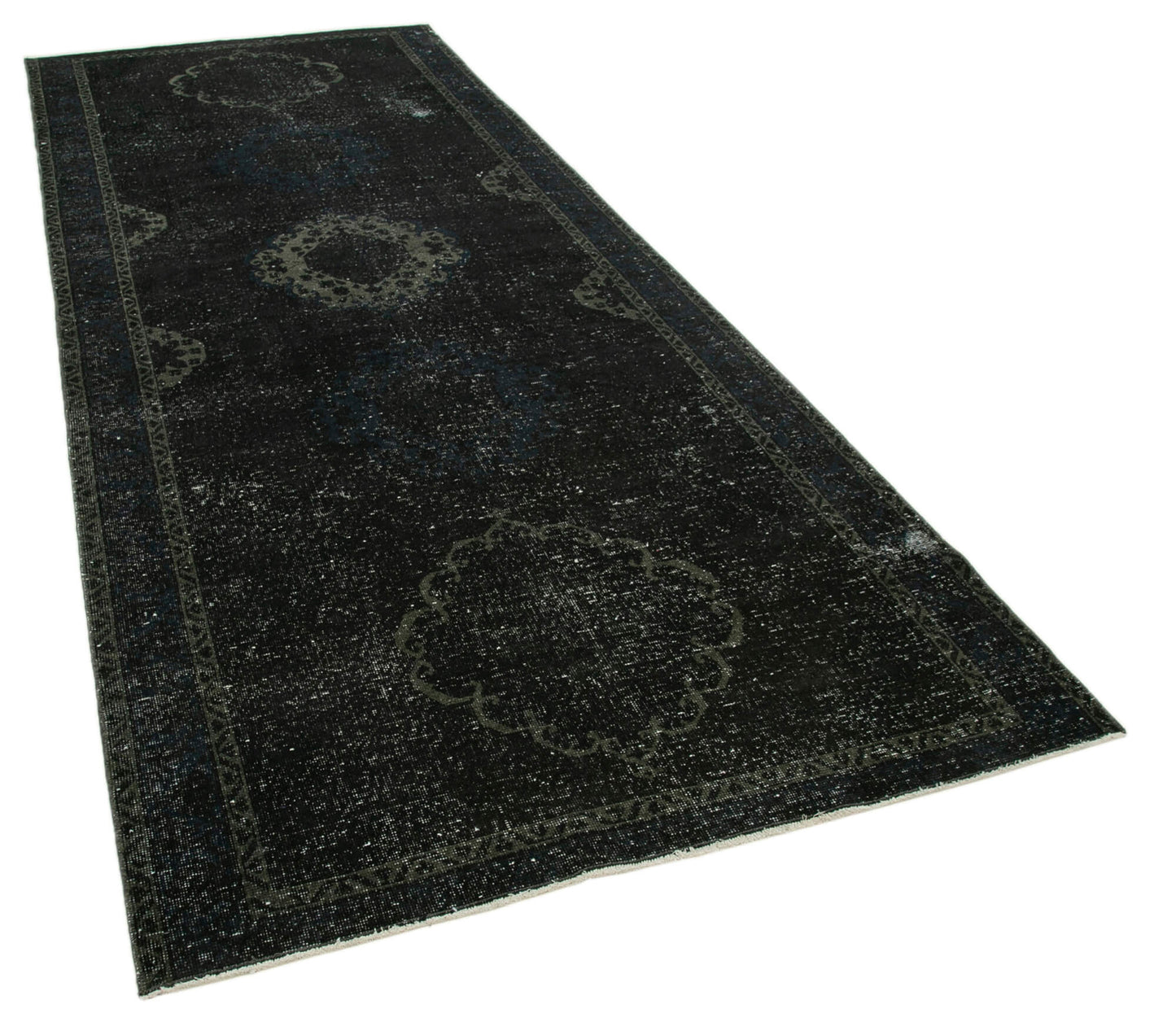 5x12 Black Turkish Over Dyed Runner Rug - 24293