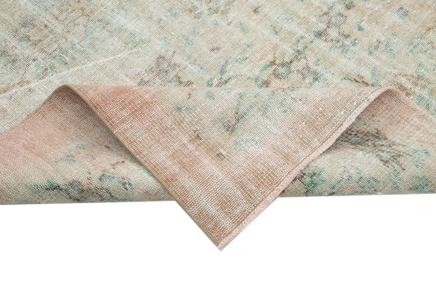 6x9 Beige Turkish Vintage Area Rug - 24964