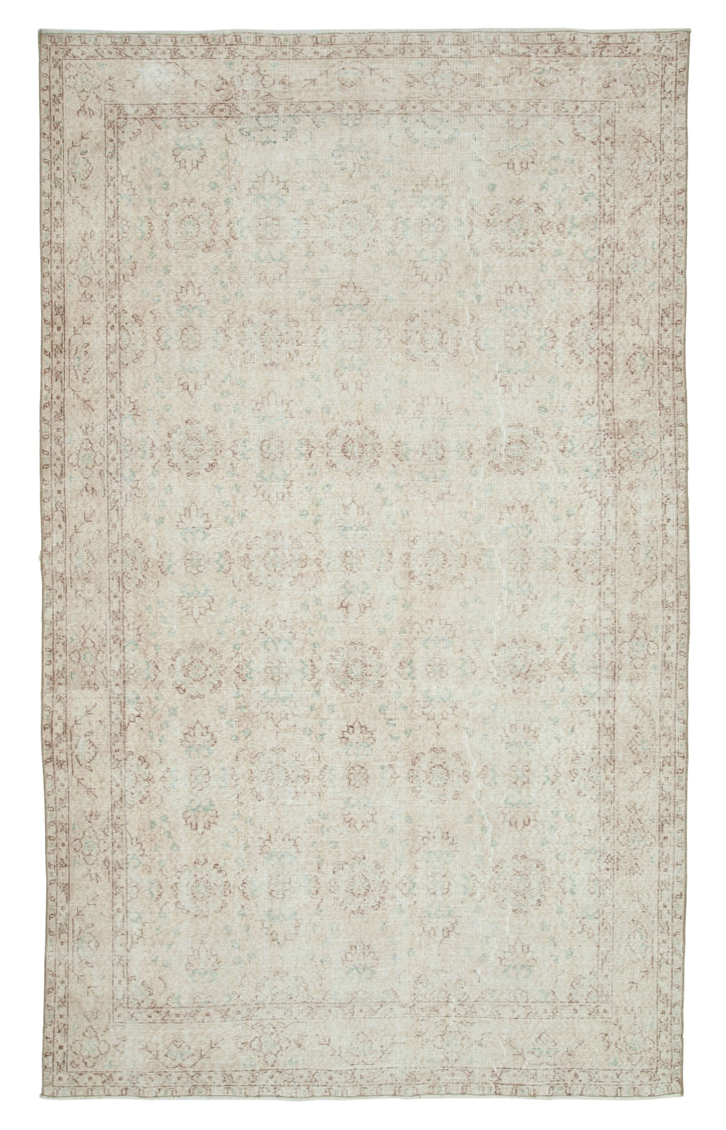 6x11 Beige Turkish Vintage Area Rug - 24993