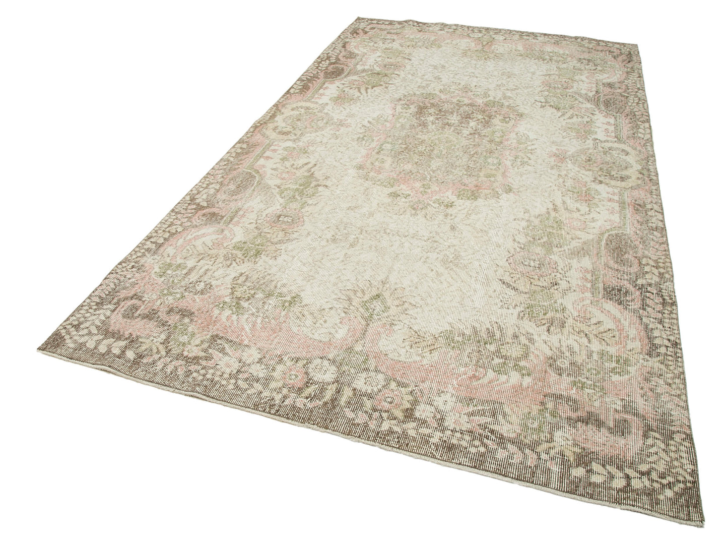 6x11 Beige Turkish Vintage Area Rug - 25013