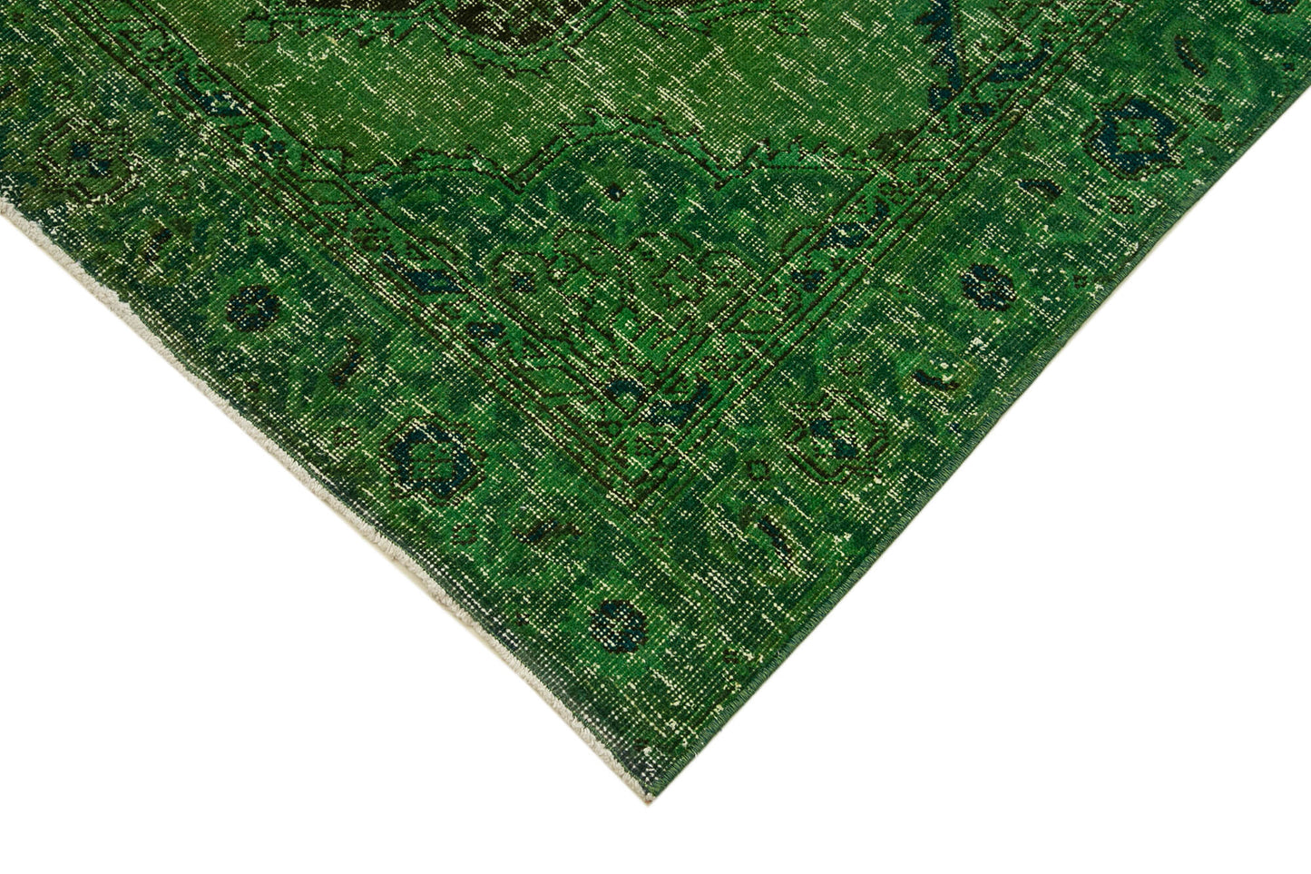 4x13 Green Turkish Over Dyed Runner Rug - 2505