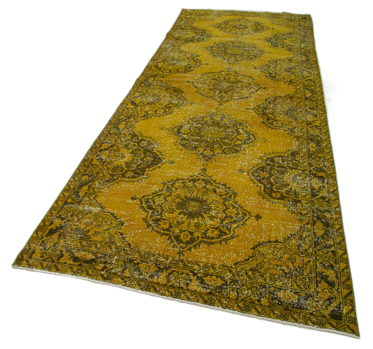 5x13 Yellow Turkish Over Dyed Runner Rug - 2509