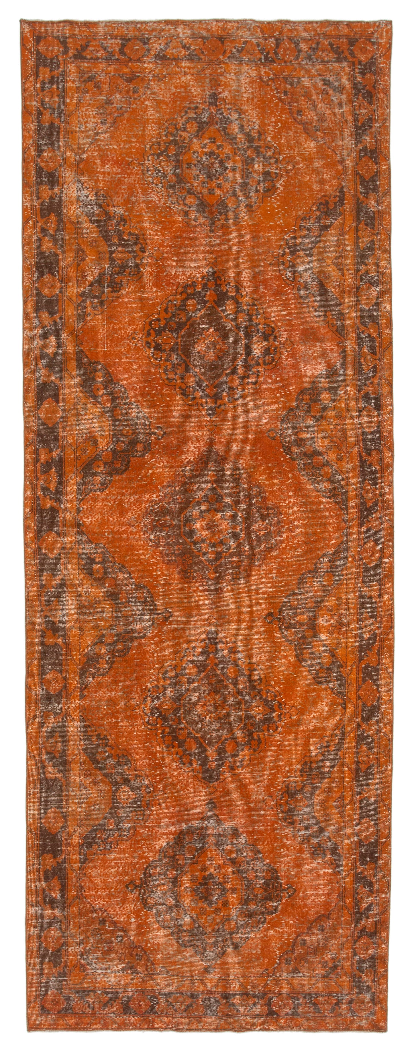 5x12 Orange Turkish Over Dyed Runner Rug - 2515