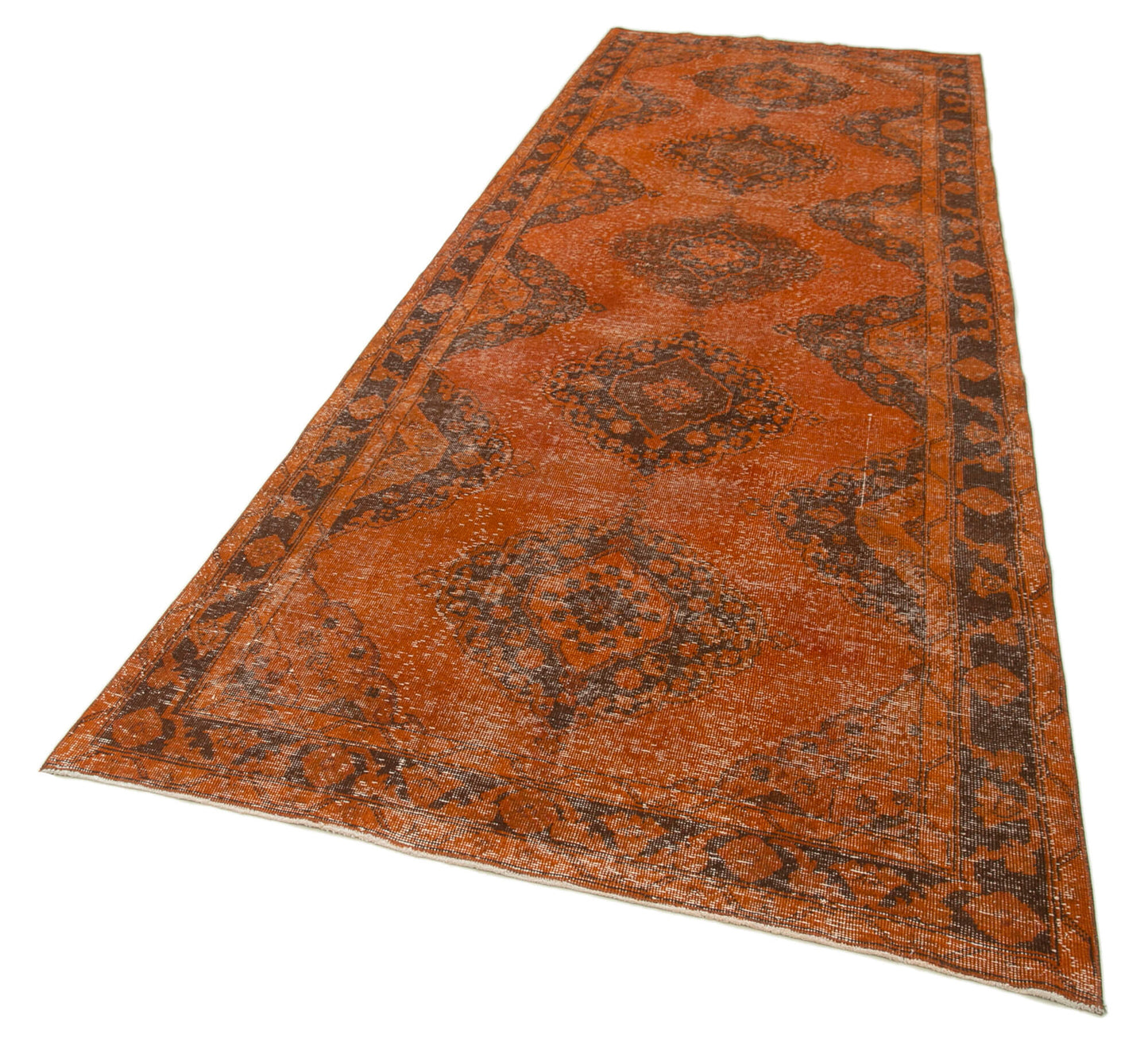 5x12 Orange Turkish Over Dyed Runner Rug - 2515
