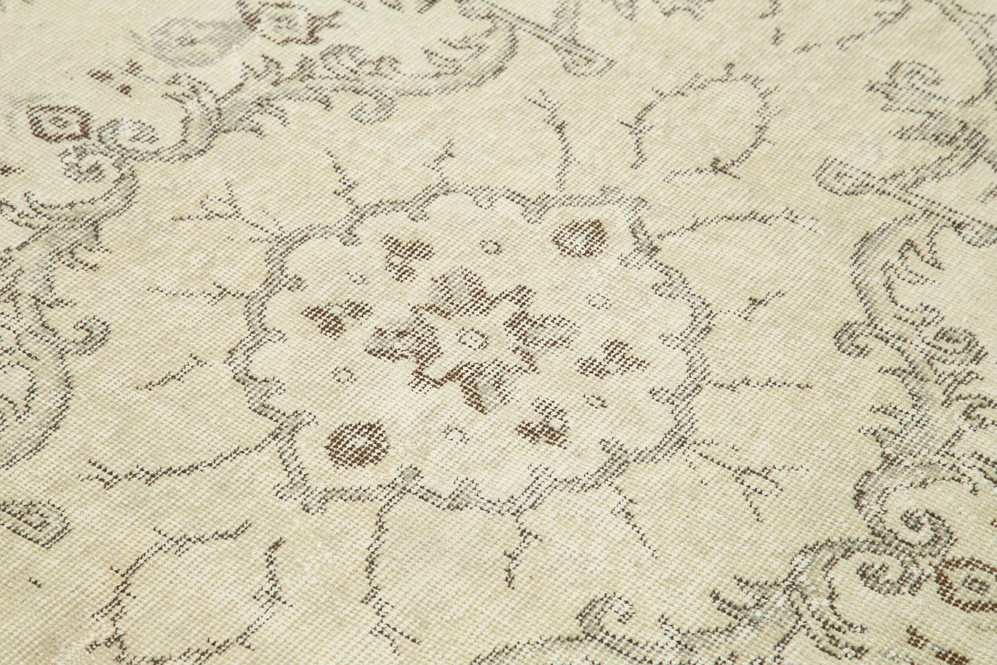 7x10 Beige Turkish Vintage Area Rug - 25194