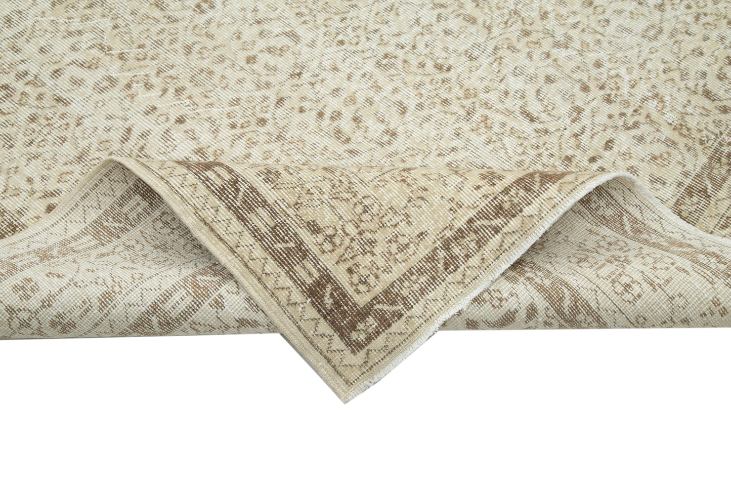 7x10 Beige Turkish Vintage Area Rug - 25198