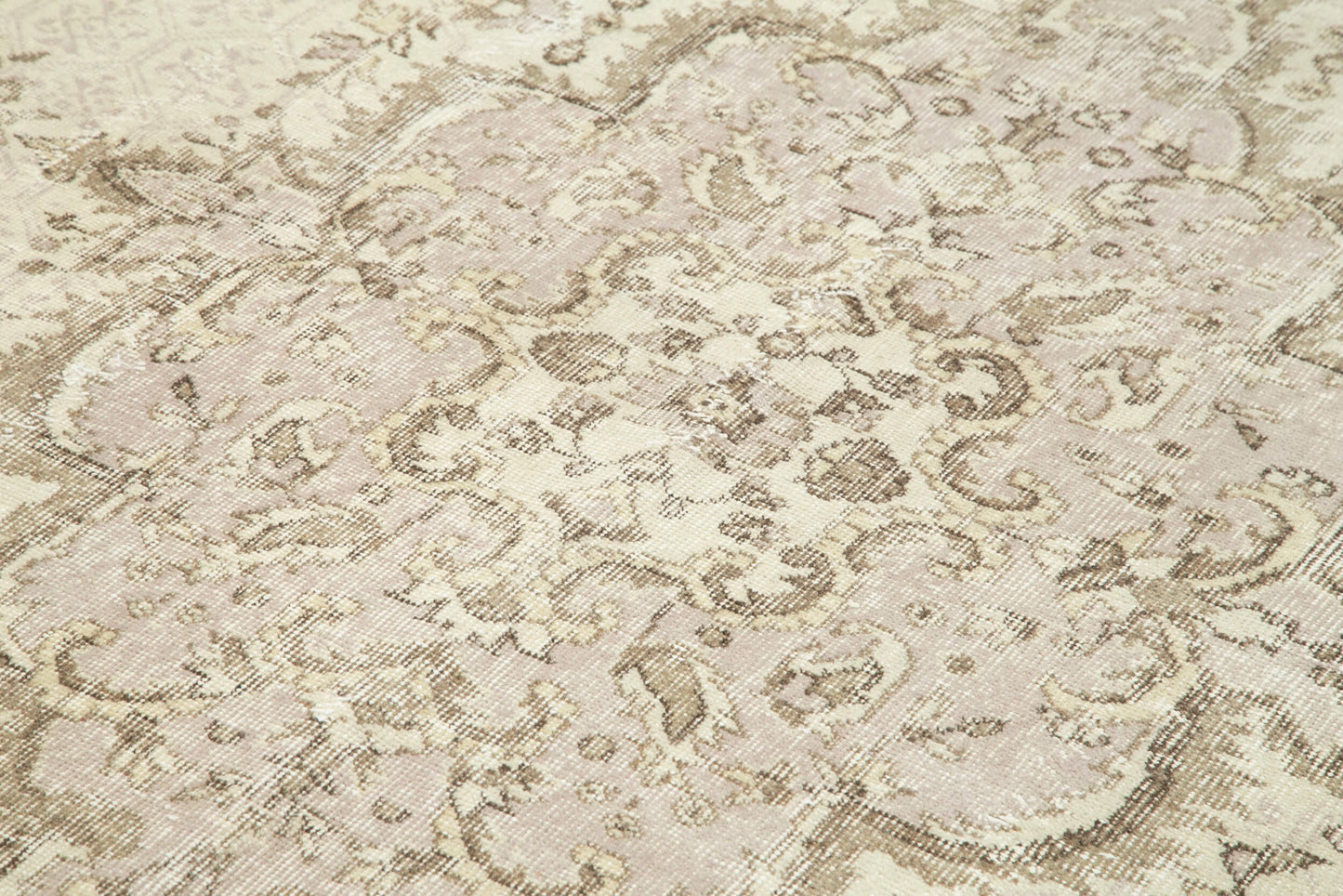 7x10 Beige Turkish Vintage Area Rug - 25227