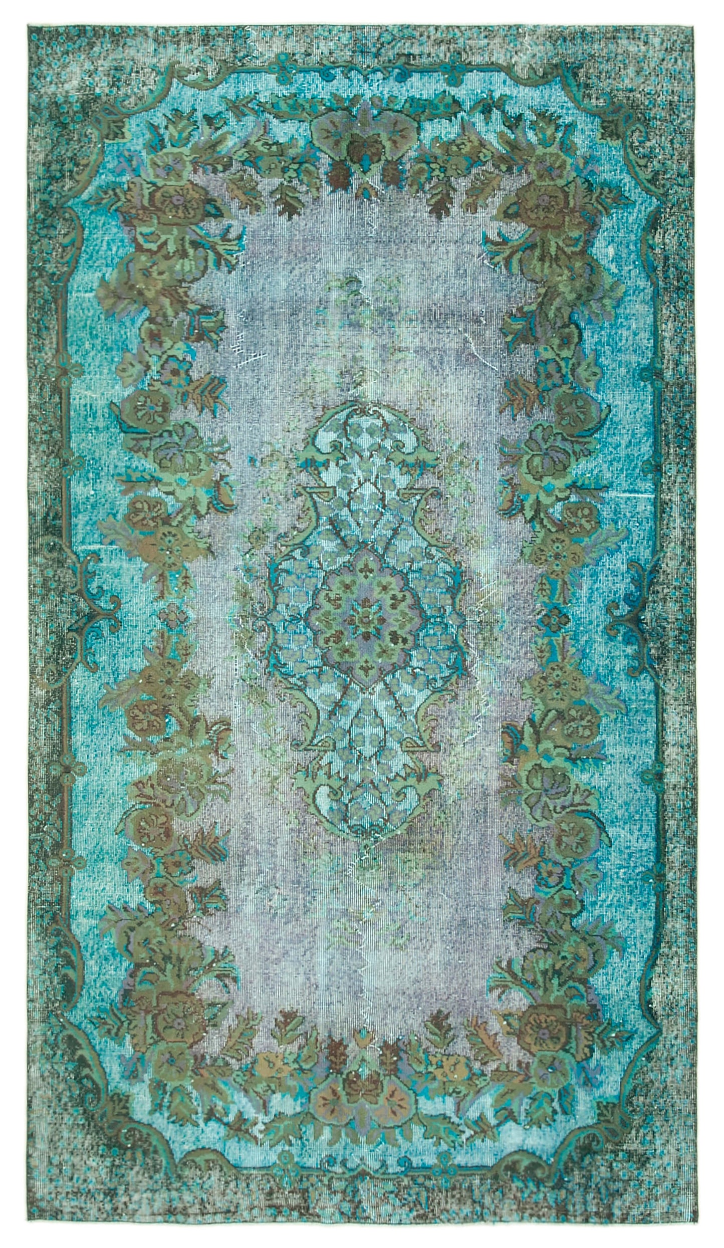 5x9 Turquoise Over Dyed Rug - 25556