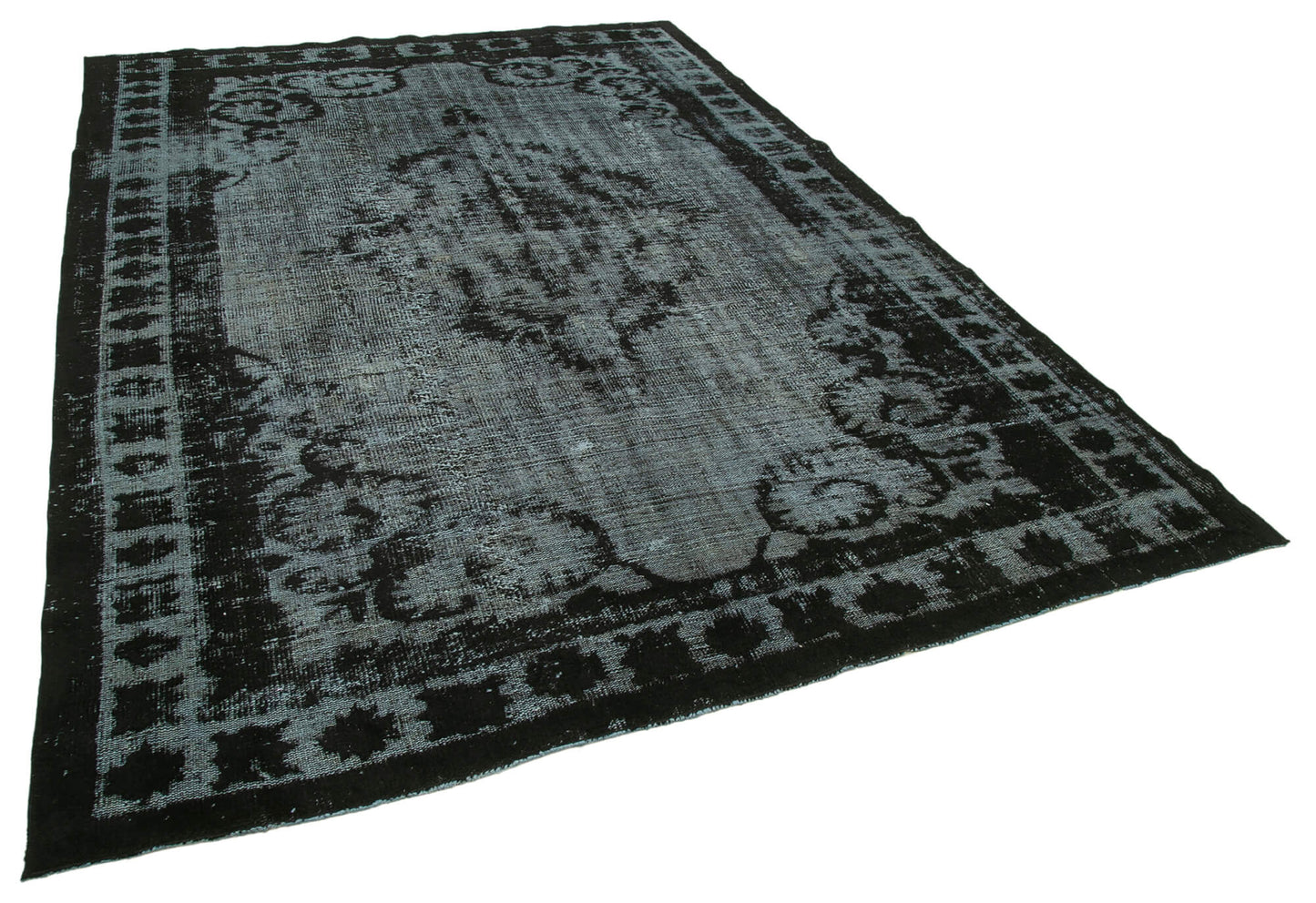 7x10 Black Over Dyed Rug - 25677