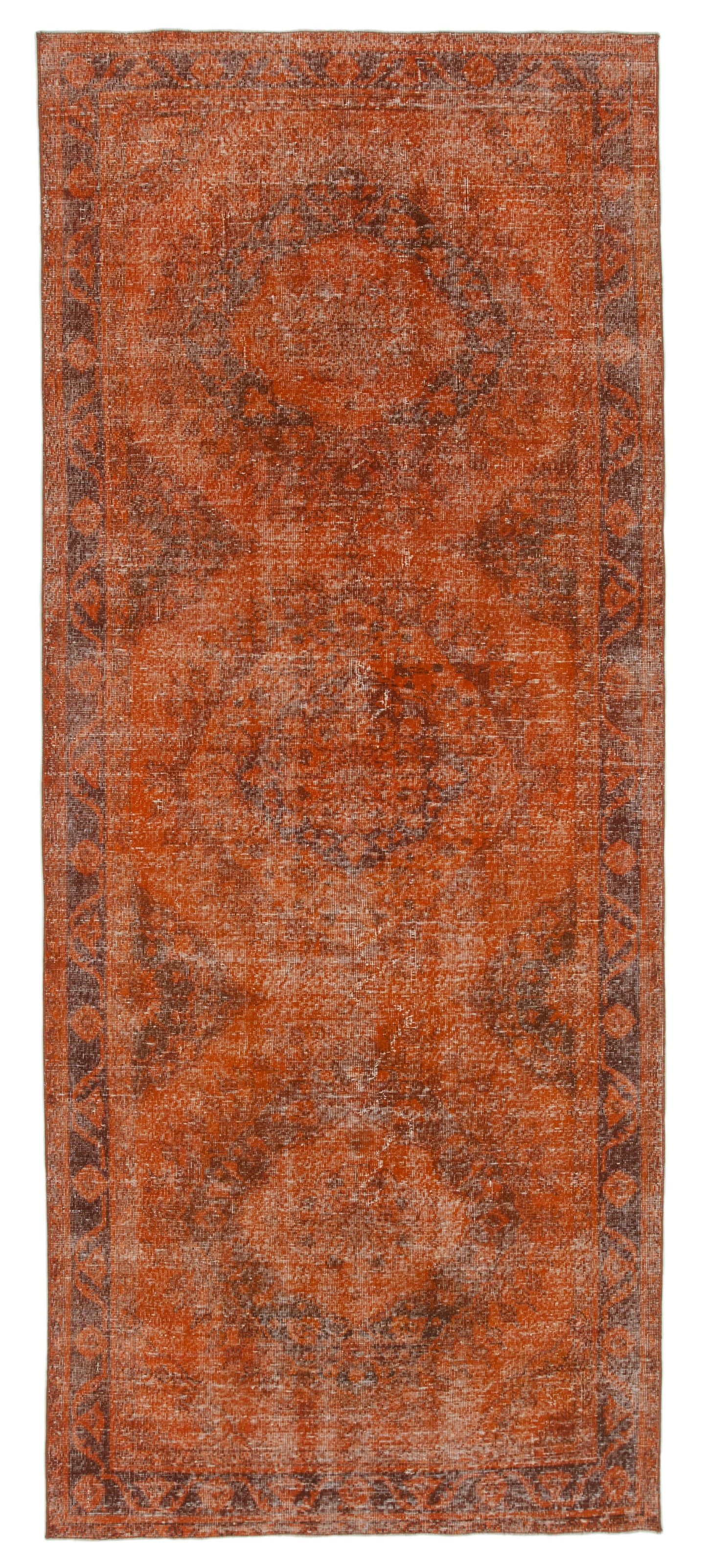 5x12 Orange Turkish Over Dyed Runner Rug - 2571