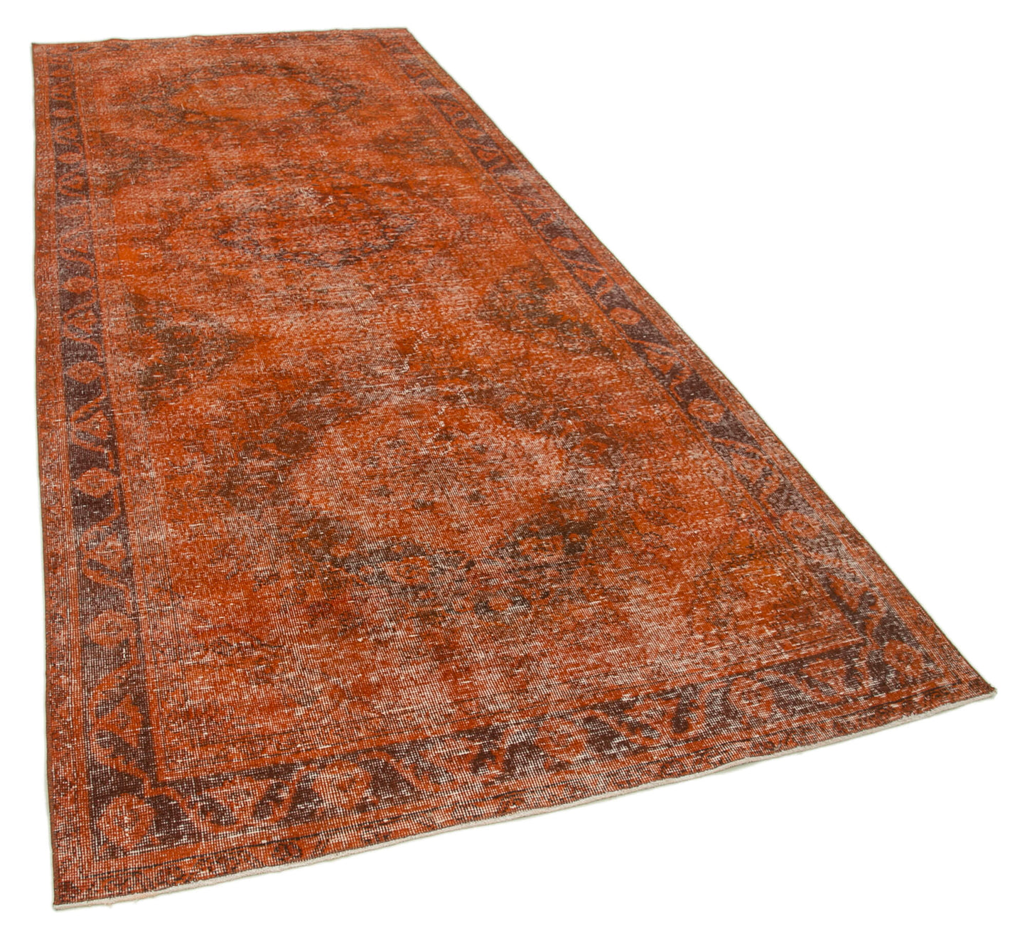 5x12 Orange Turkish Over Dyed Runner Rug - 2571