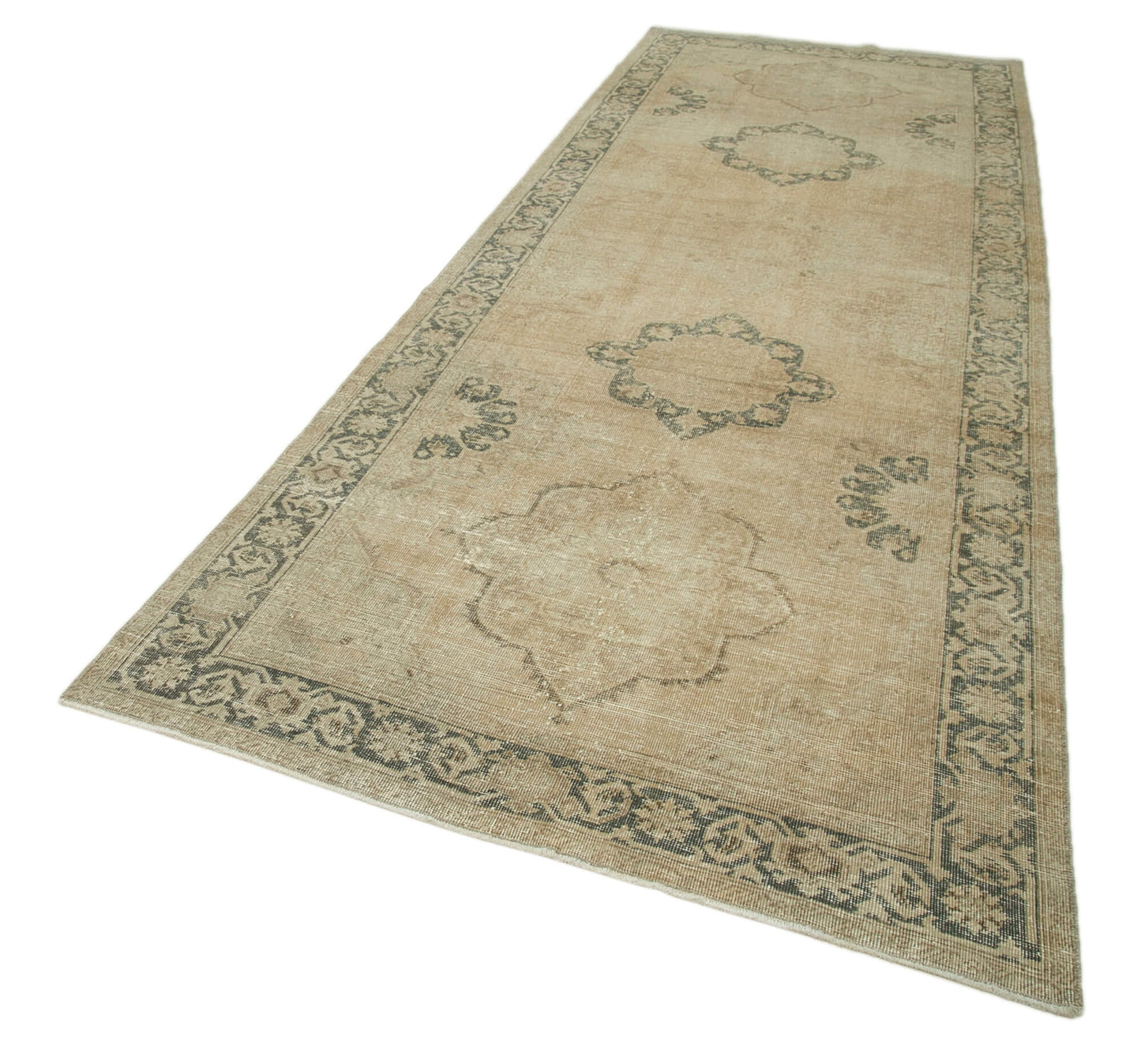 5x13 Beige Turkish Vintage Runner Rug - 28694