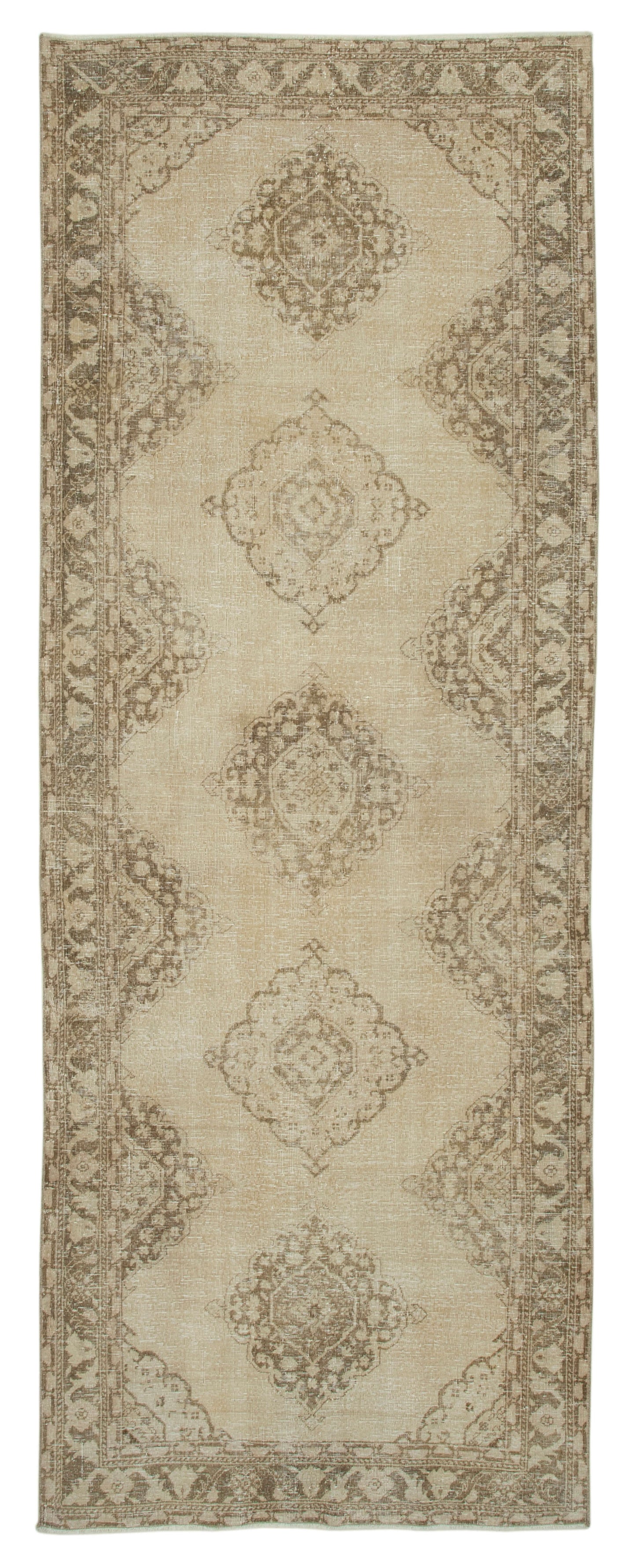 5x13 Beige Turkish Vintage Runner Rug - 28695