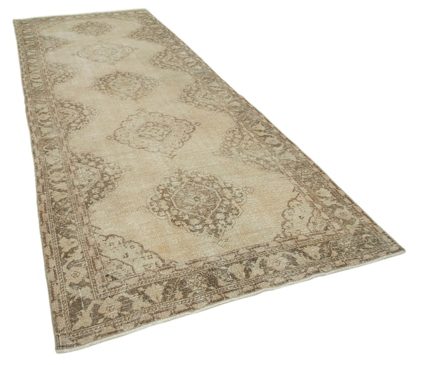 5x13 Beige Turkish Vintage Runner Rug - 28695