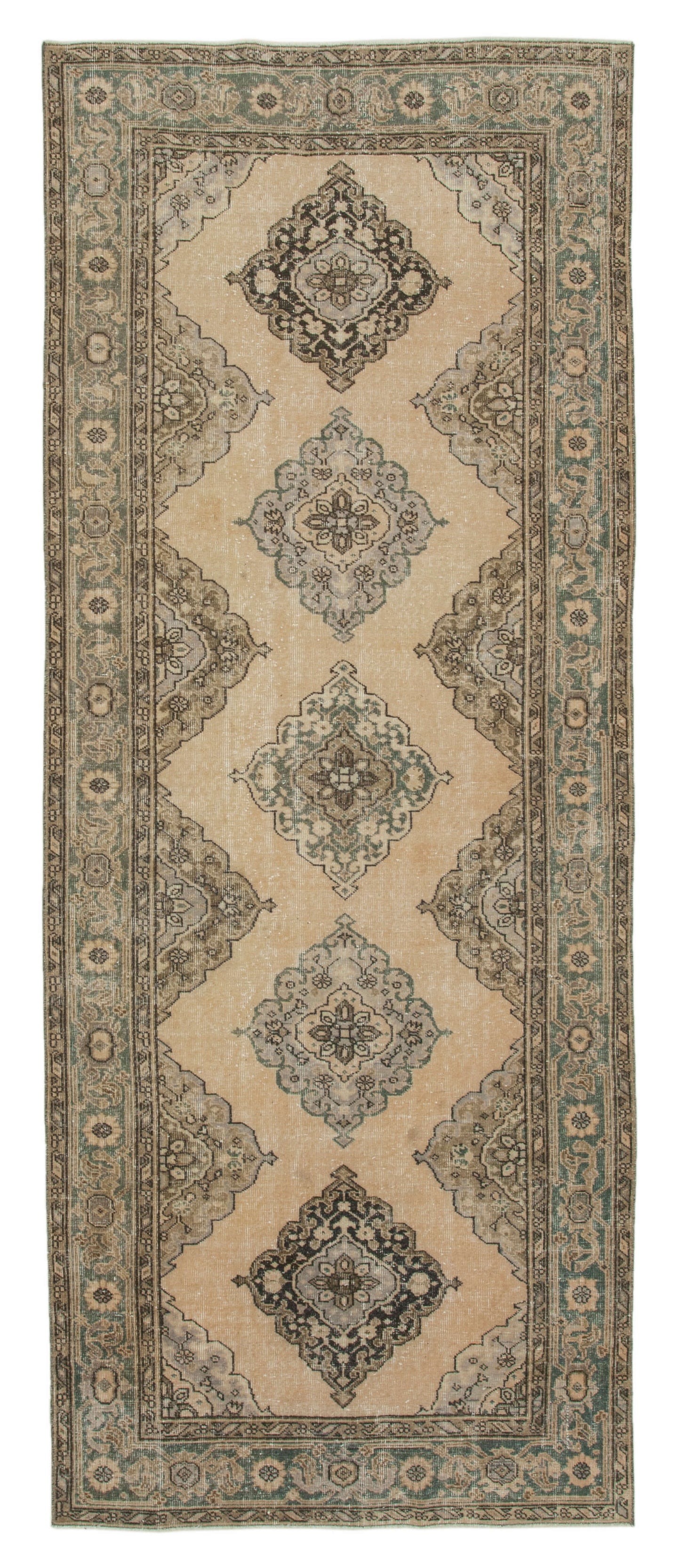 5x12 Beige Turkish Vintage Runner Rug - 28707