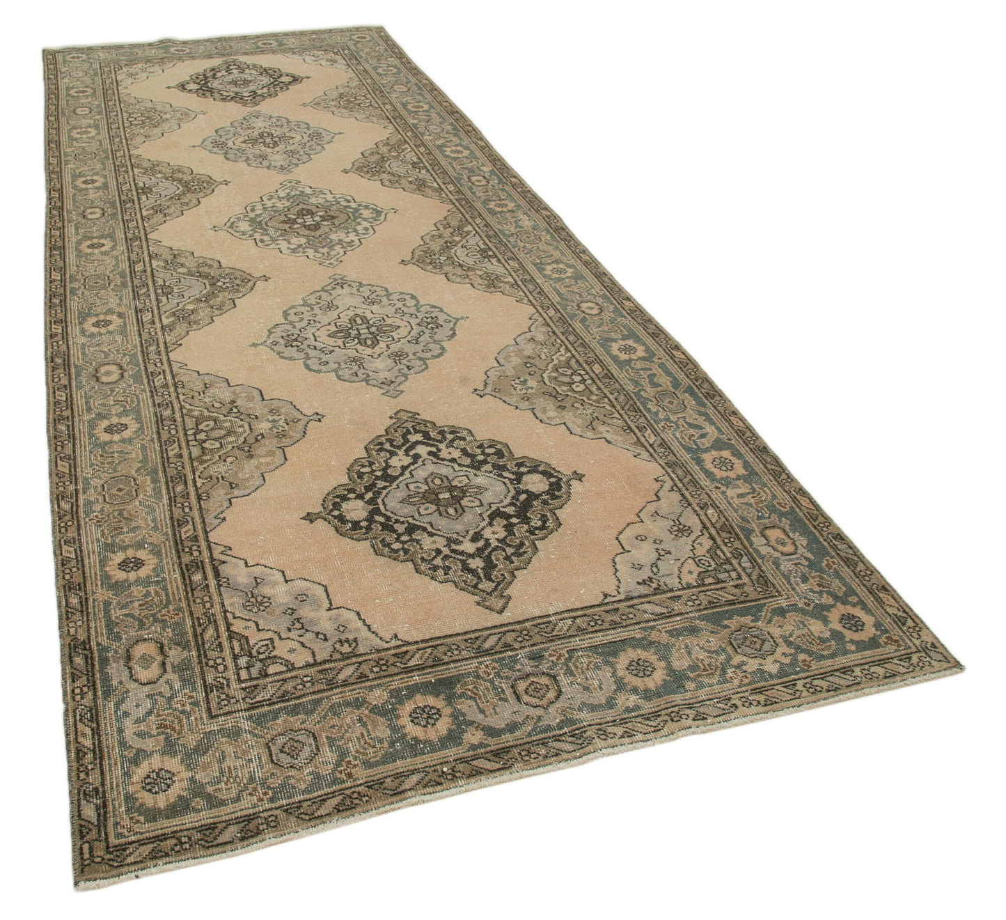 5x12 Beige Turkish Vintage Runner Rug - 28707