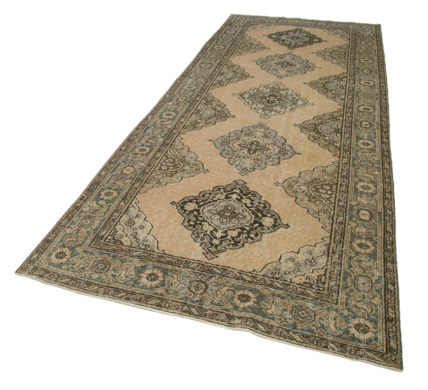 5x12 Beige Turkish Vintage Runner Rug - 28707