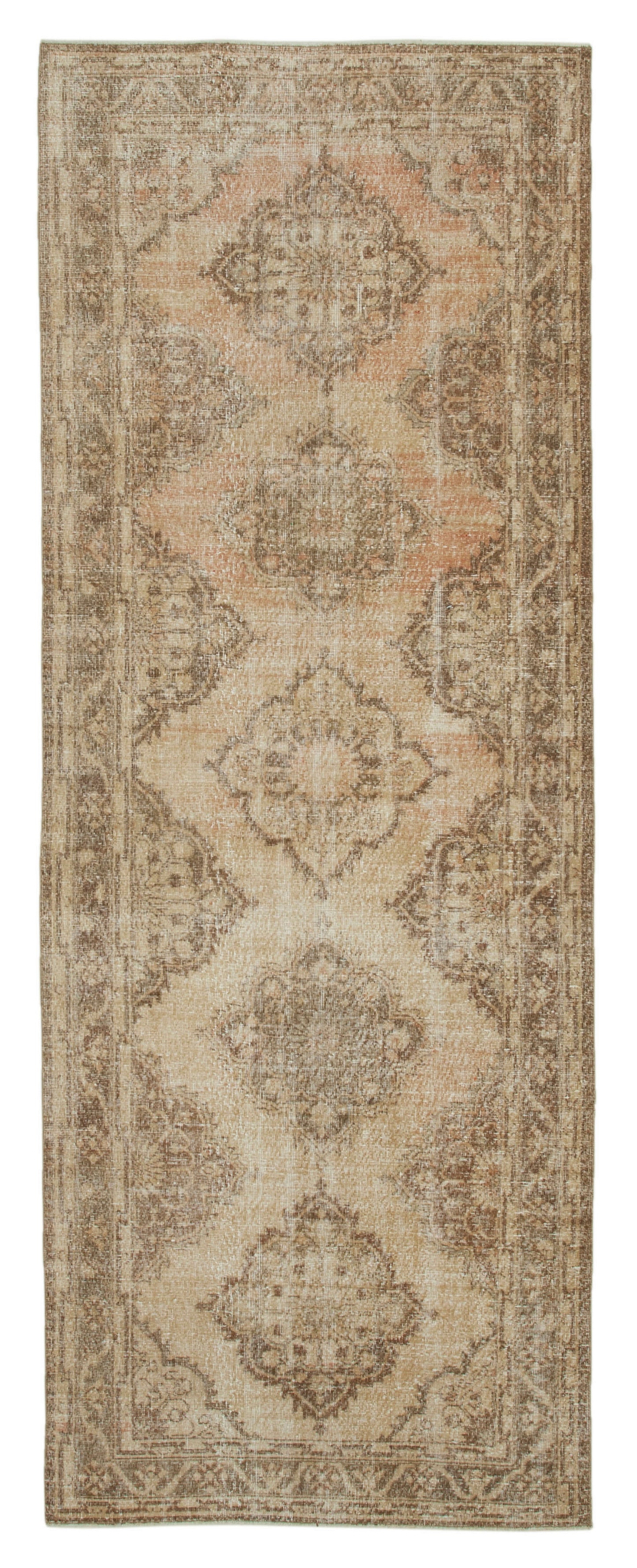 5x12 Beige Turkish Vintage Runner Rug - 28708