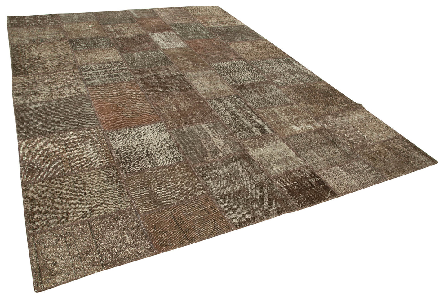 8x11 Brown Patchwork Rug- 28866