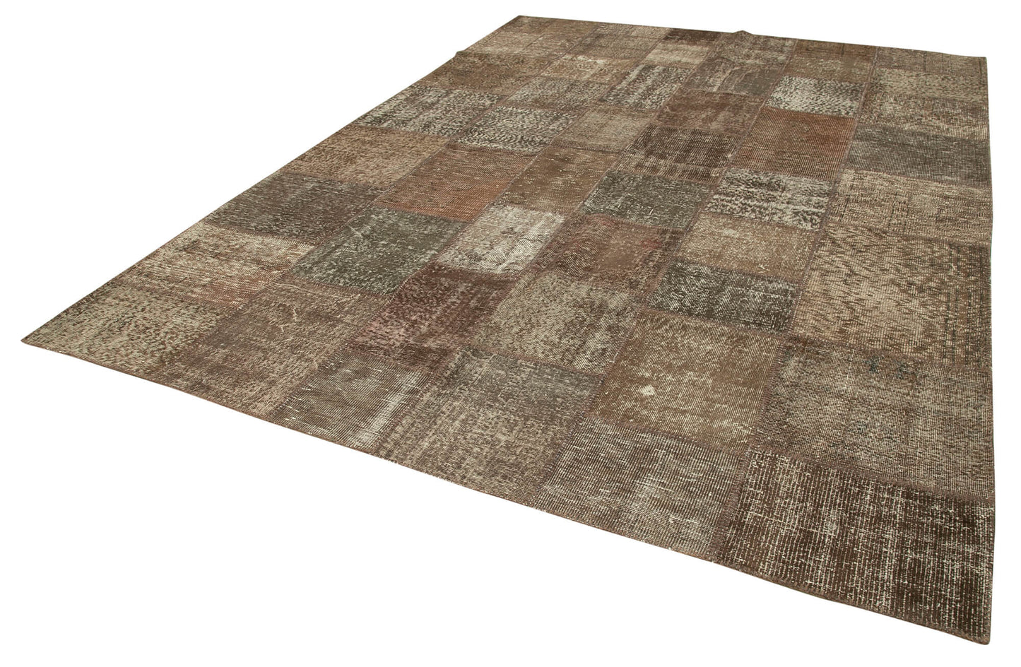 8x11 Brown Patchwork Rug- 28866