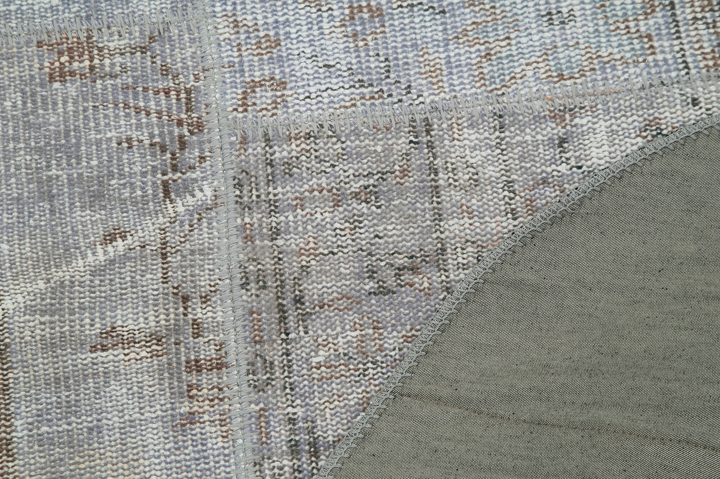 4x4 Grey Round Patchwork Rug - 29051